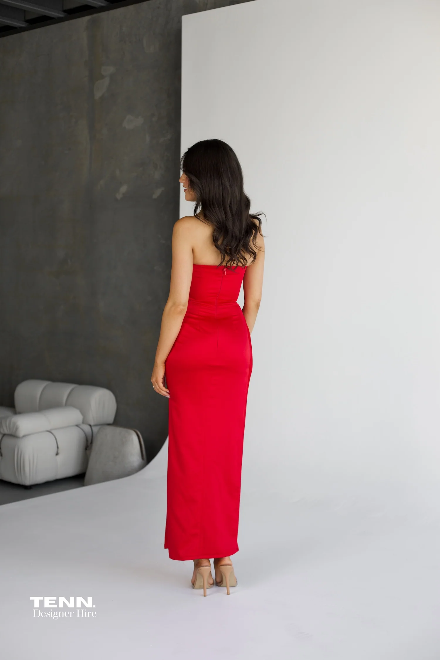 Adrienne Satin Gown - Red - Image 3
