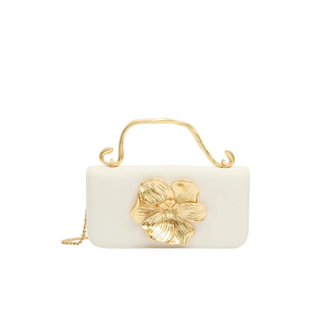 Alessia Flower Clutch - Ivory