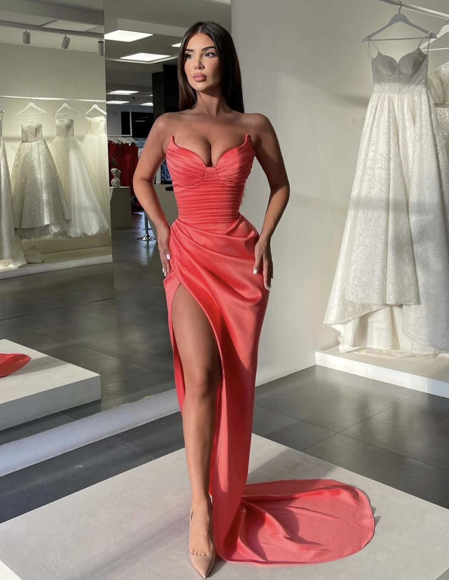 Alexandra Gown - Coral - Image 4
