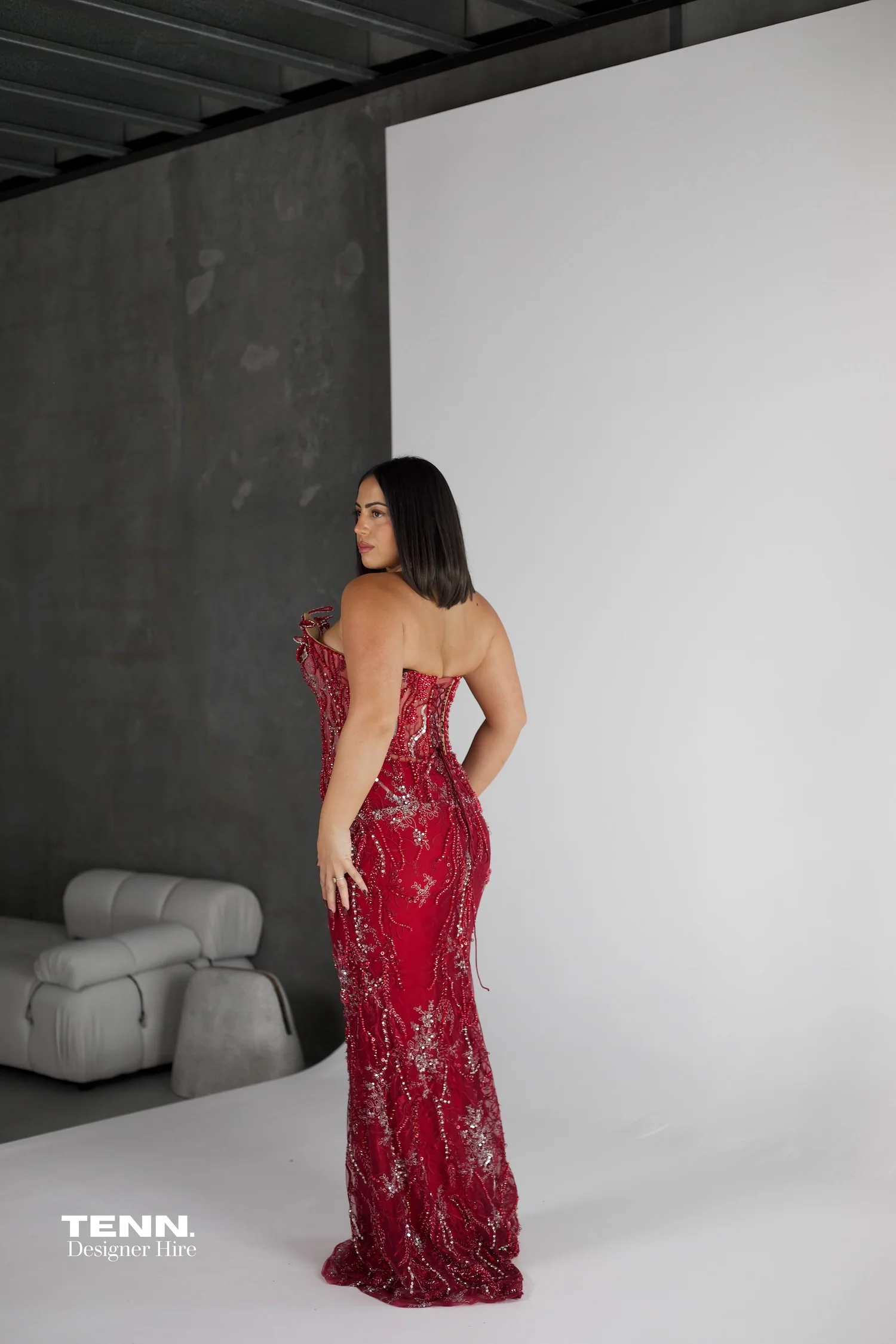 Aura Couture Gown - Red - Image 10