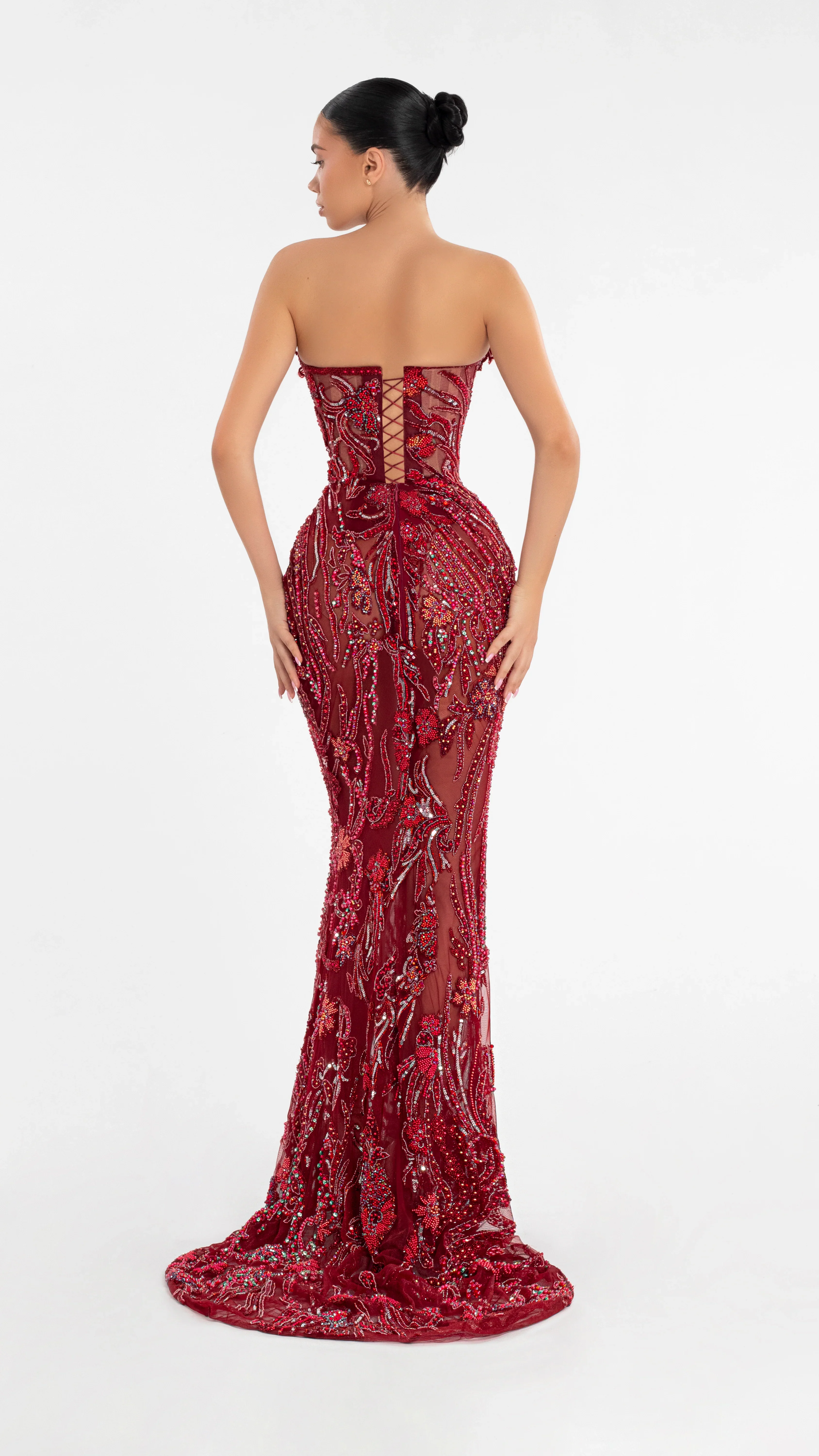 Aura Couture Gown - Red - Image 8
