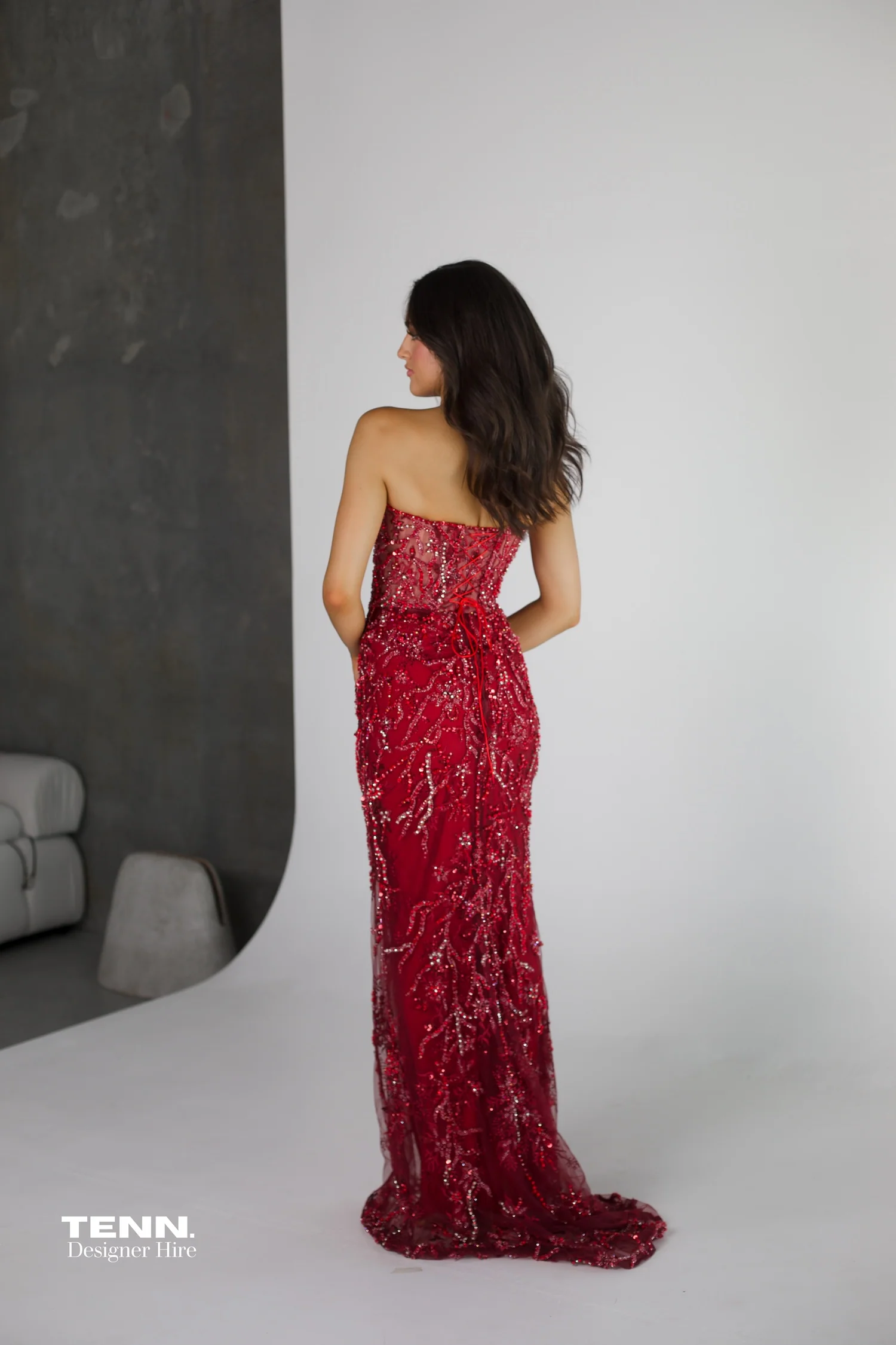 Aura Couture Gown - Red - Image 9