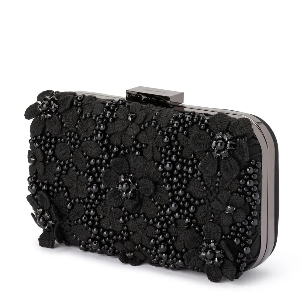 Beth Encrusted Clutch - Black - Image 2