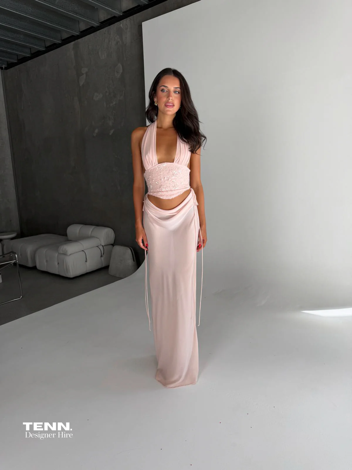 Bronte Top & Alliria Skirt set - Baby Pink
