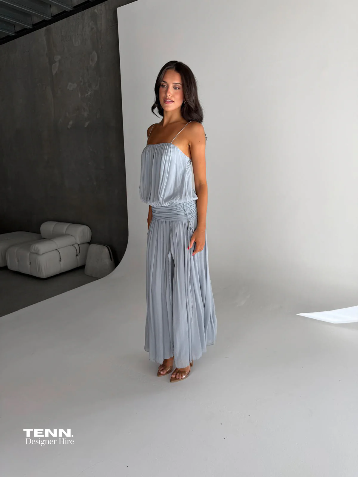 Camille Blouson Dress - Cloud Blue - Image 3