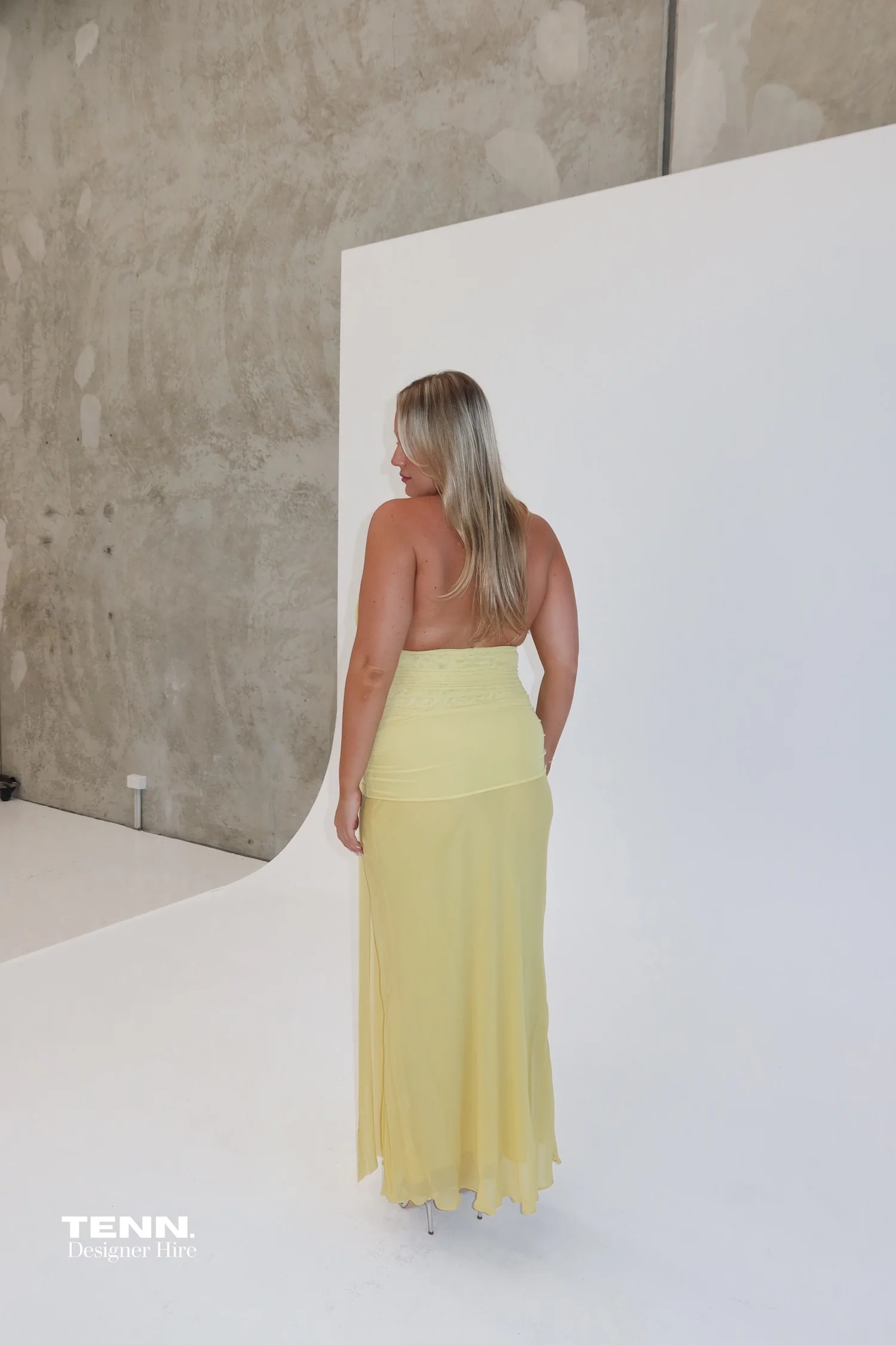 Cassis Drape Maxi Dress - Citron - Image 4