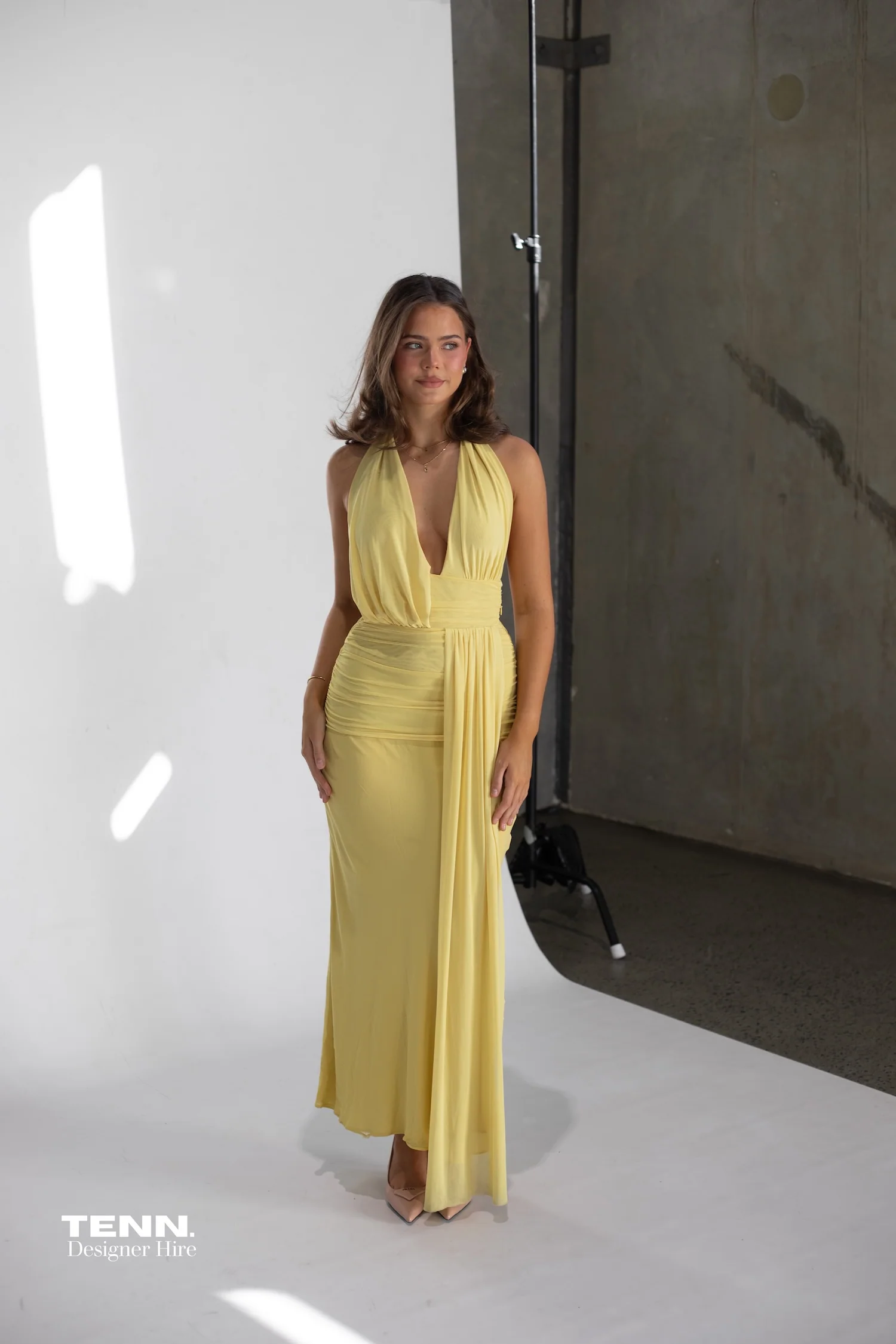 Cassis Drape Maxi Dress - Citron - Image 5