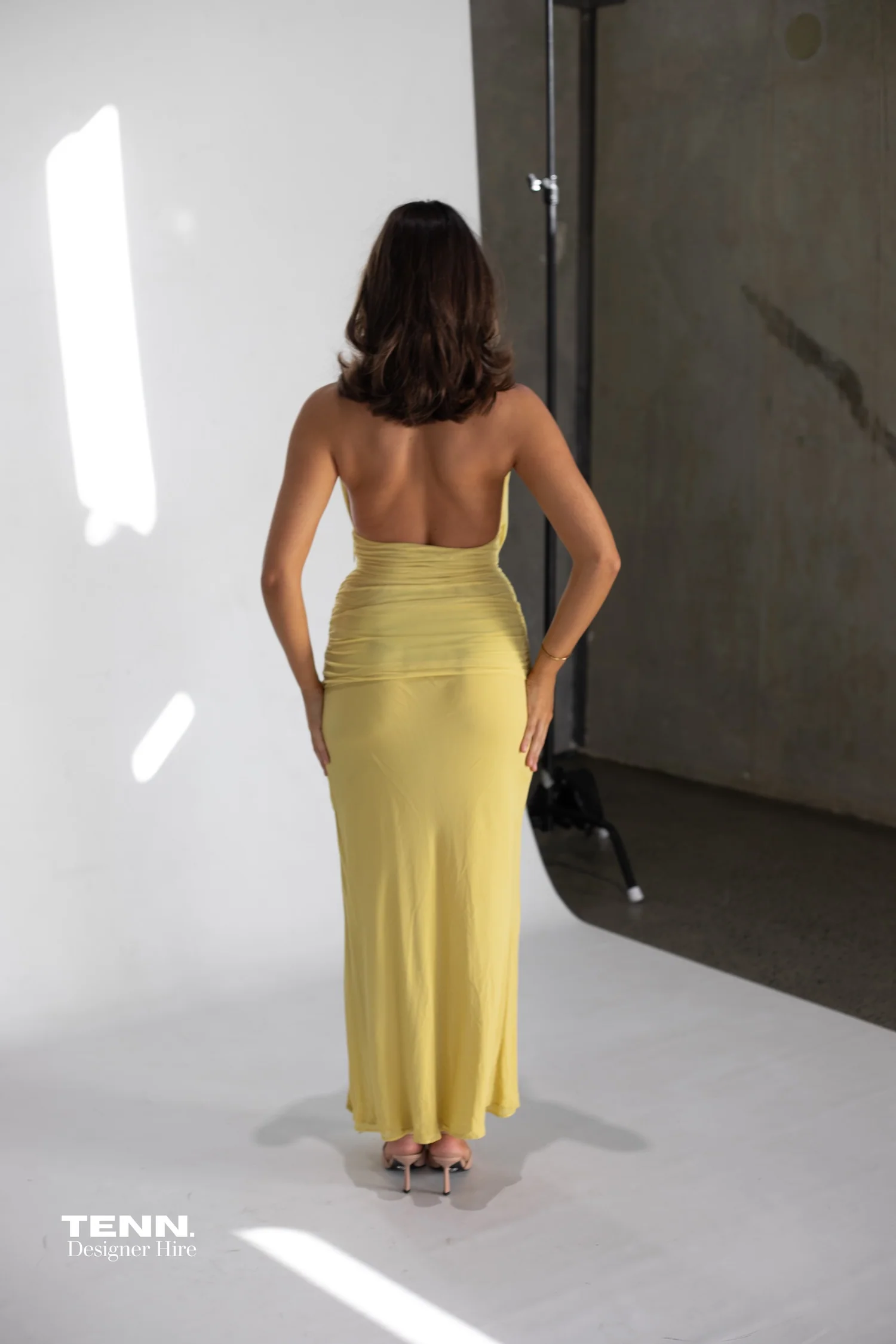 Cassis Drape Maxi Dress - Citron - Image 6