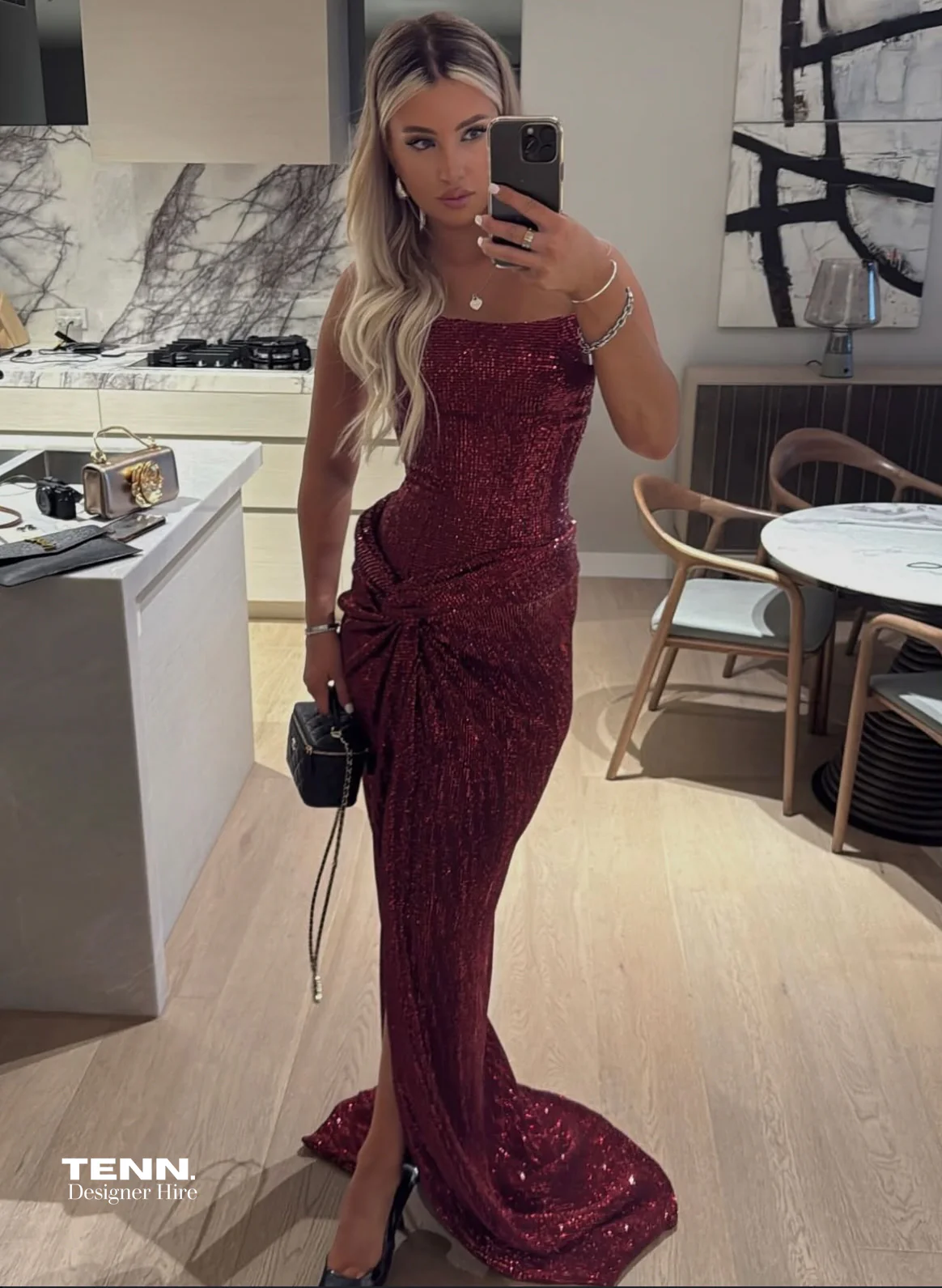 Chanel Gown - Wine - Image 8