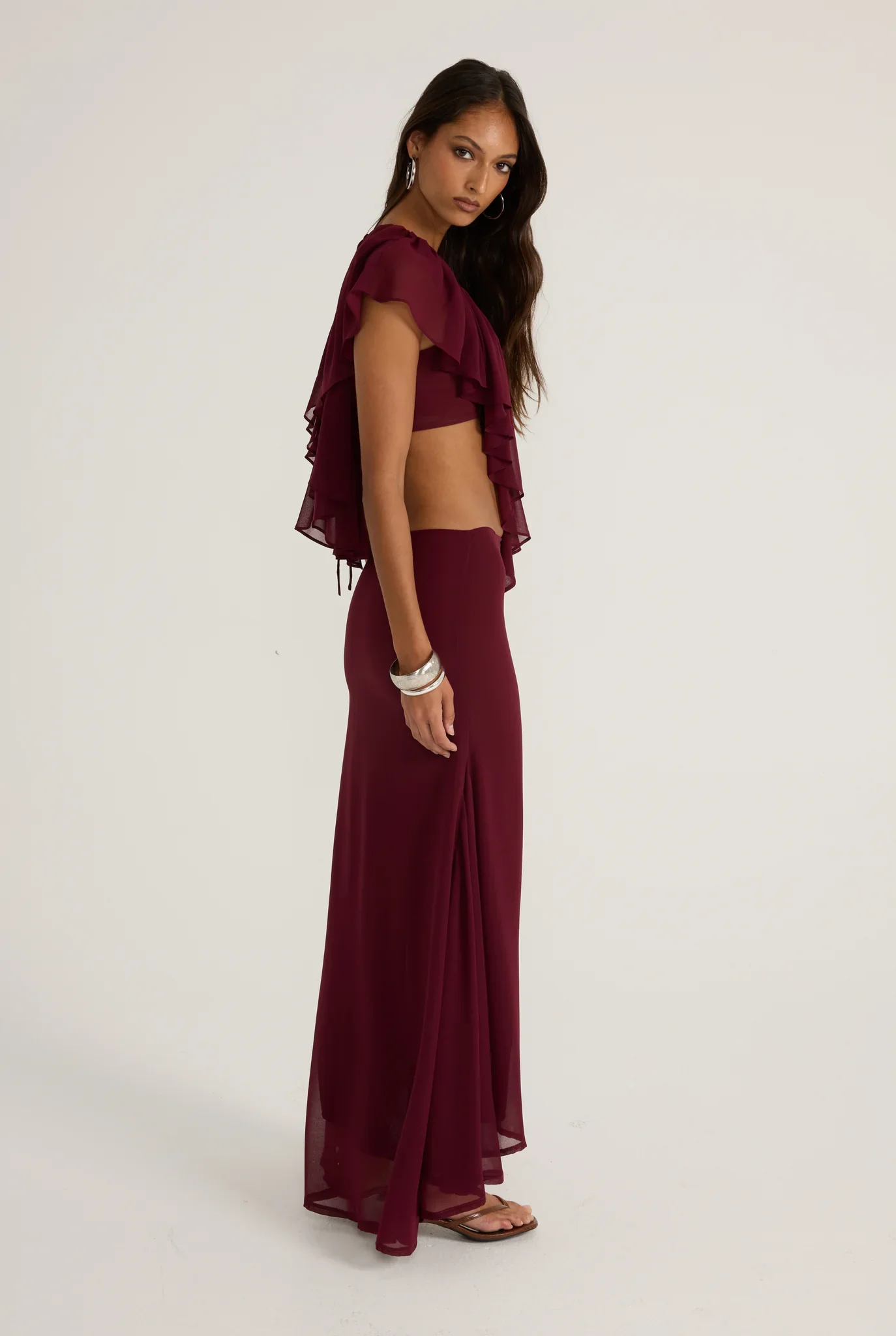 Clover Top and Skirt - Burgundy - Image 3