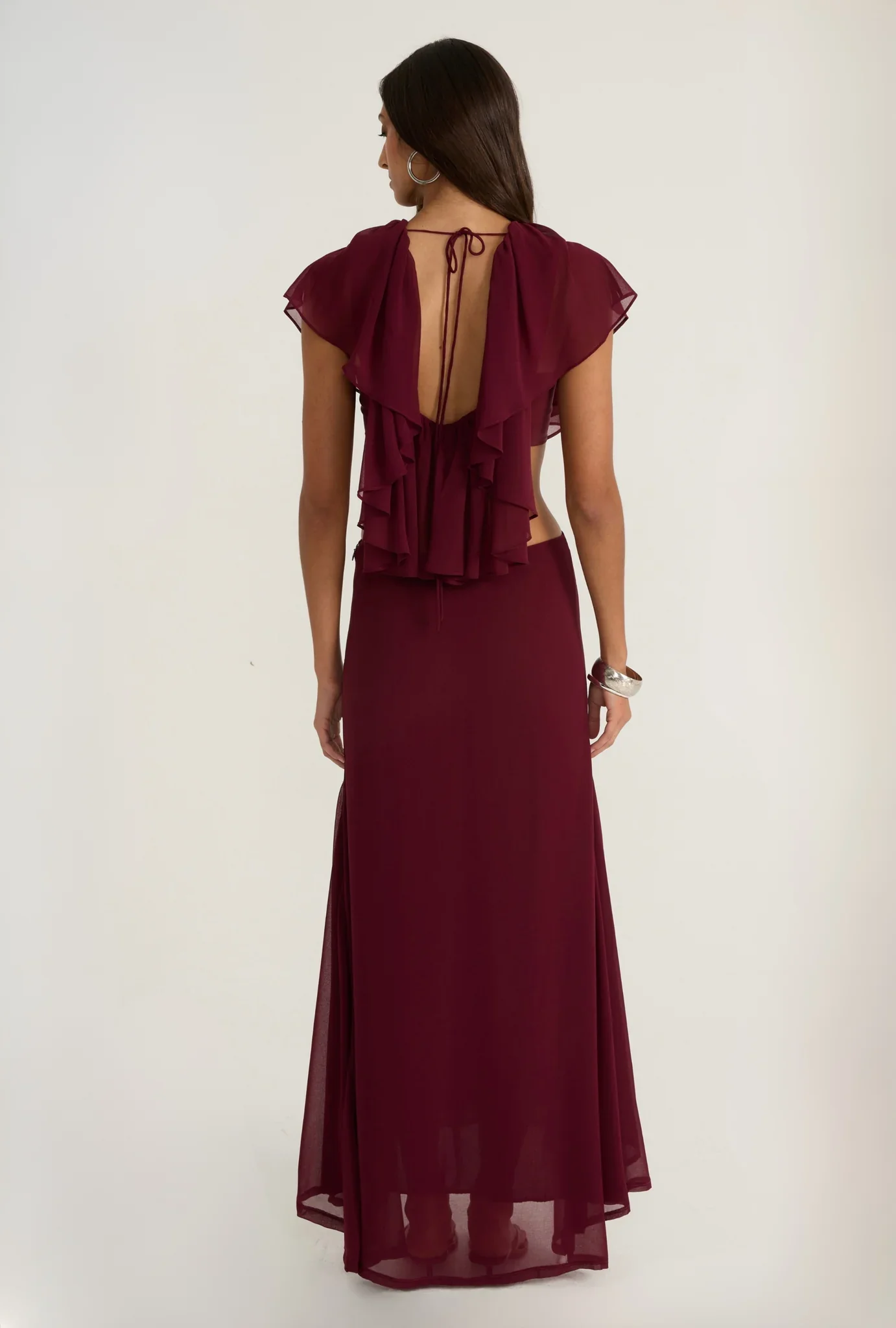 Clover Top and Skirt - Burgundy - Image 4