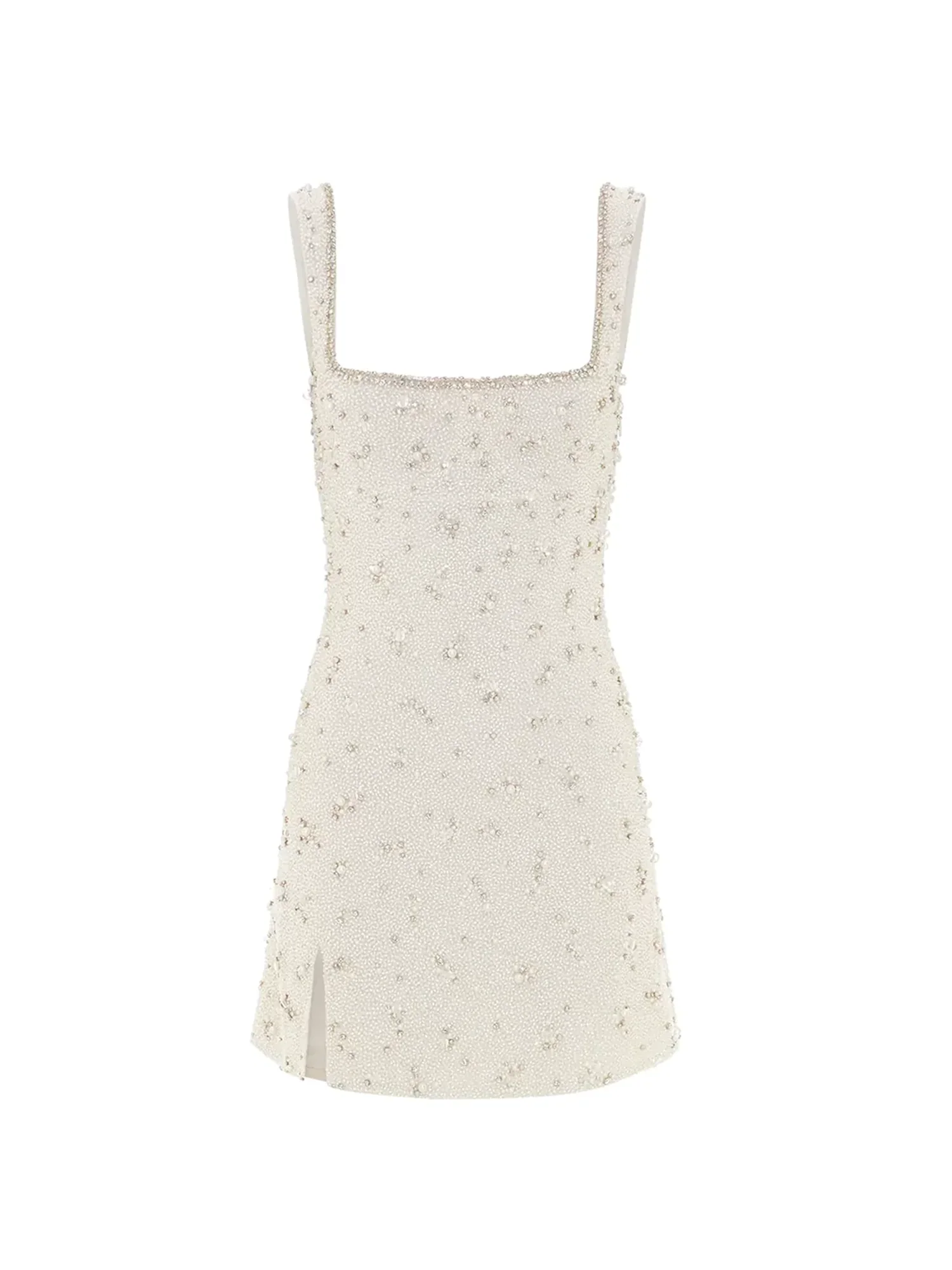 Crystal Mini Dress - White & Silver - Image 3