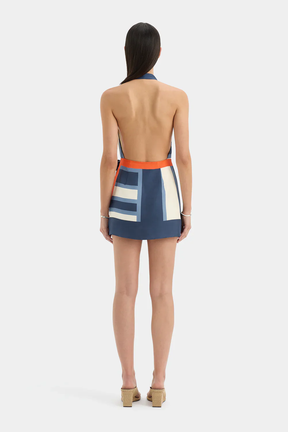 Dazed Wrap Halter Mini Dress - Blue - Image 2