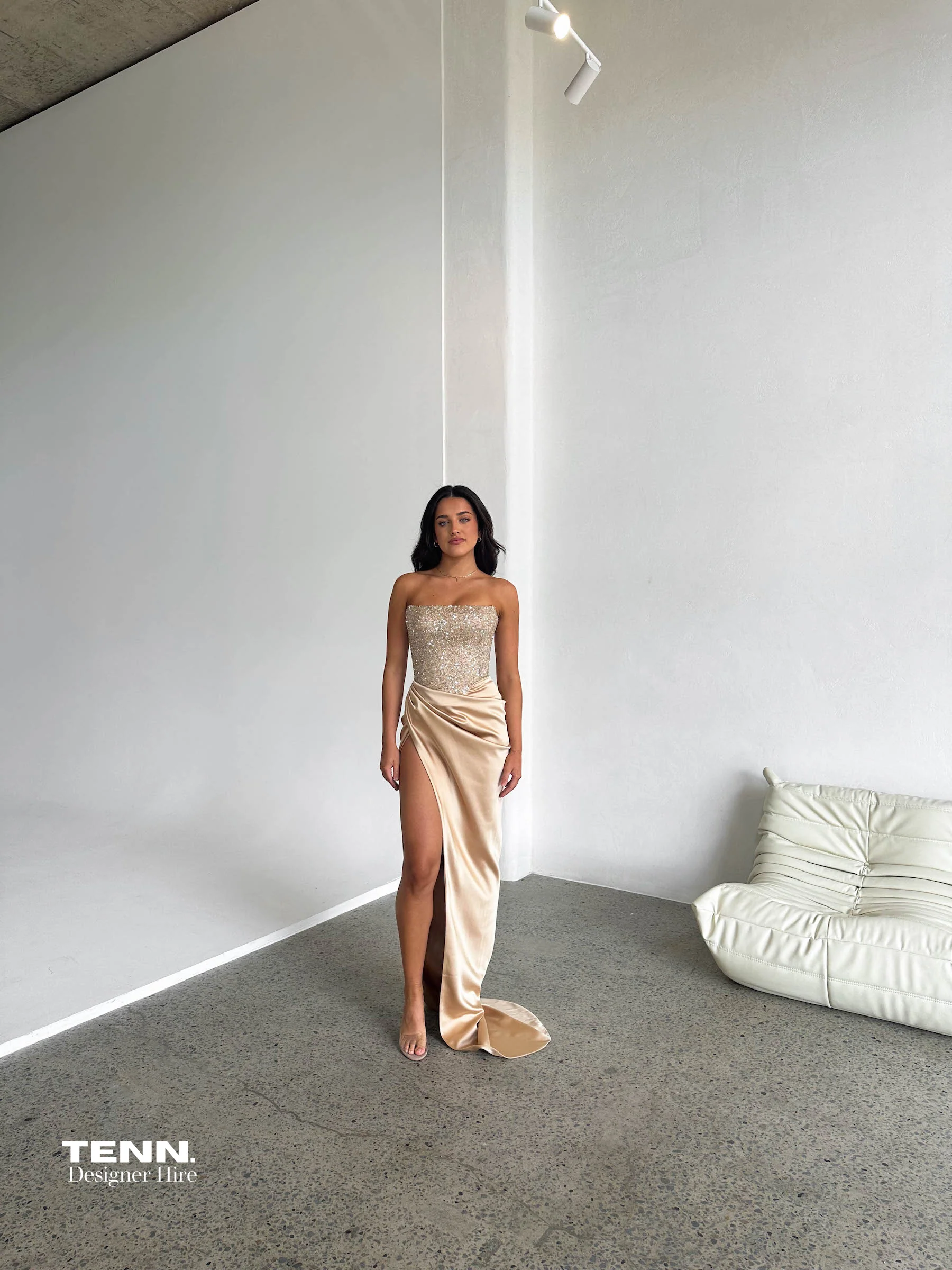 Diour Embellished Gown - Champagne - Image 3