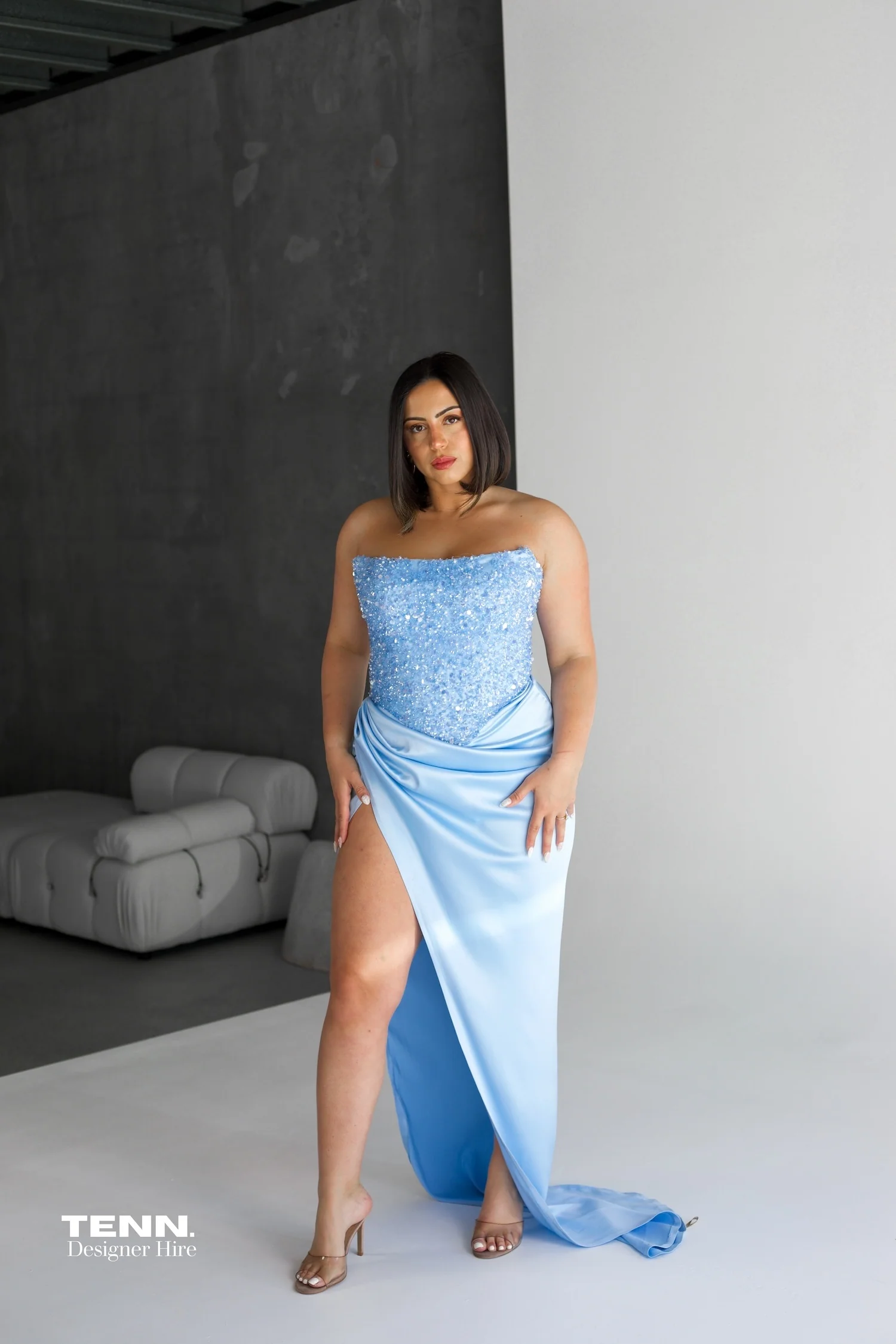 Diour Embellished Gown - Sky Blue - Image 3