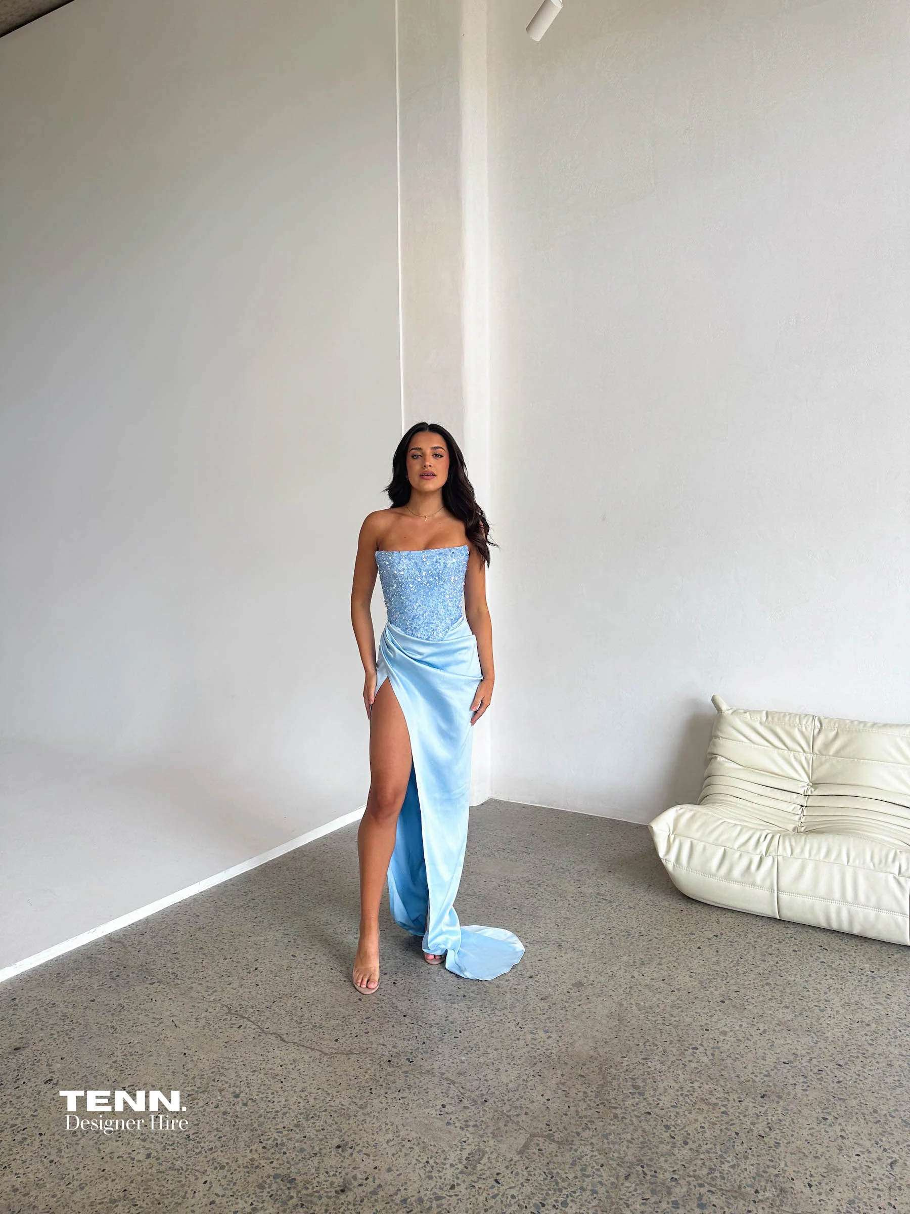 Diour Embellished Gown - Sky Blue - Image 5