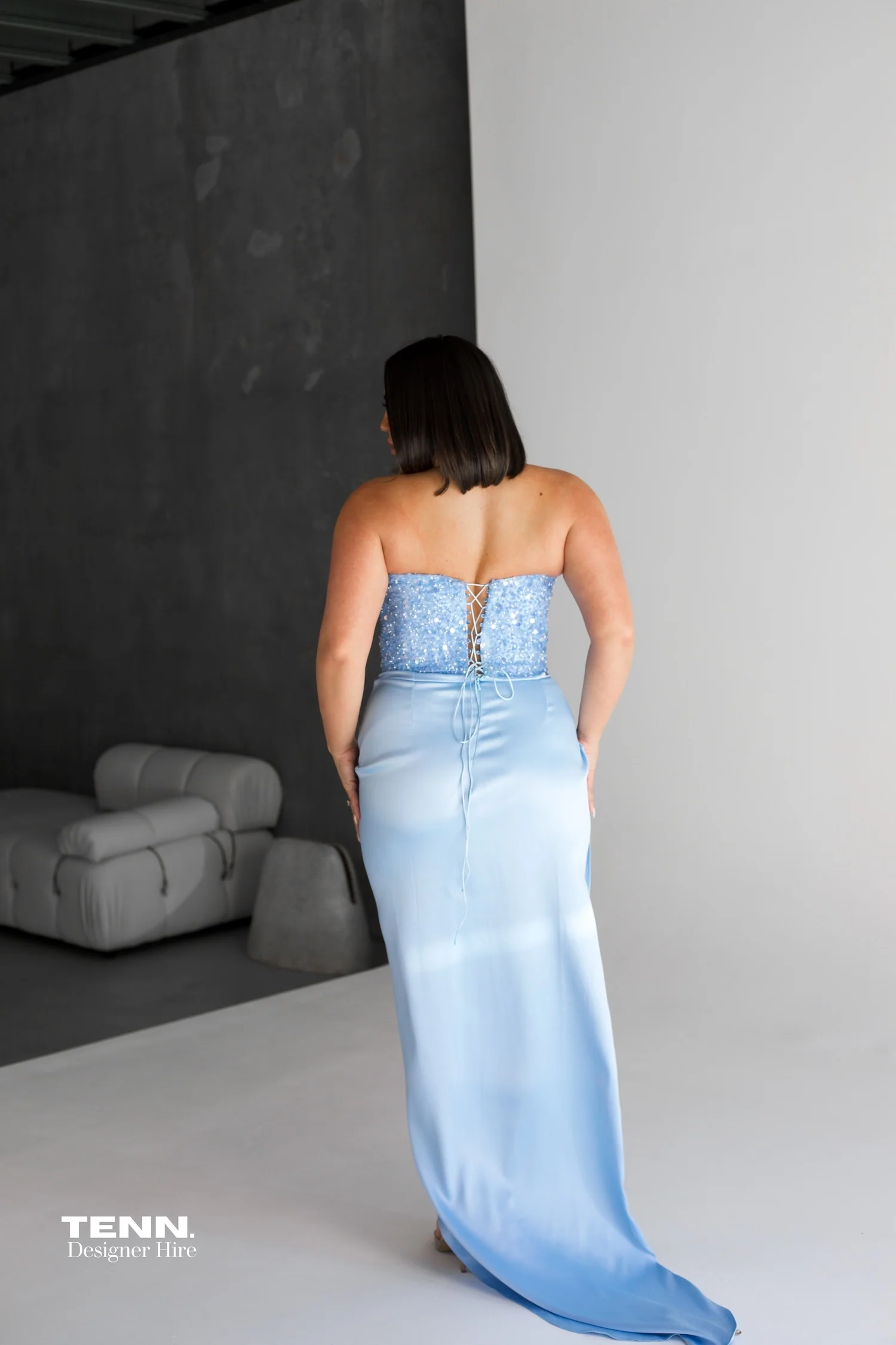 Diour Embellished Gown - Sky Blue - Image 6