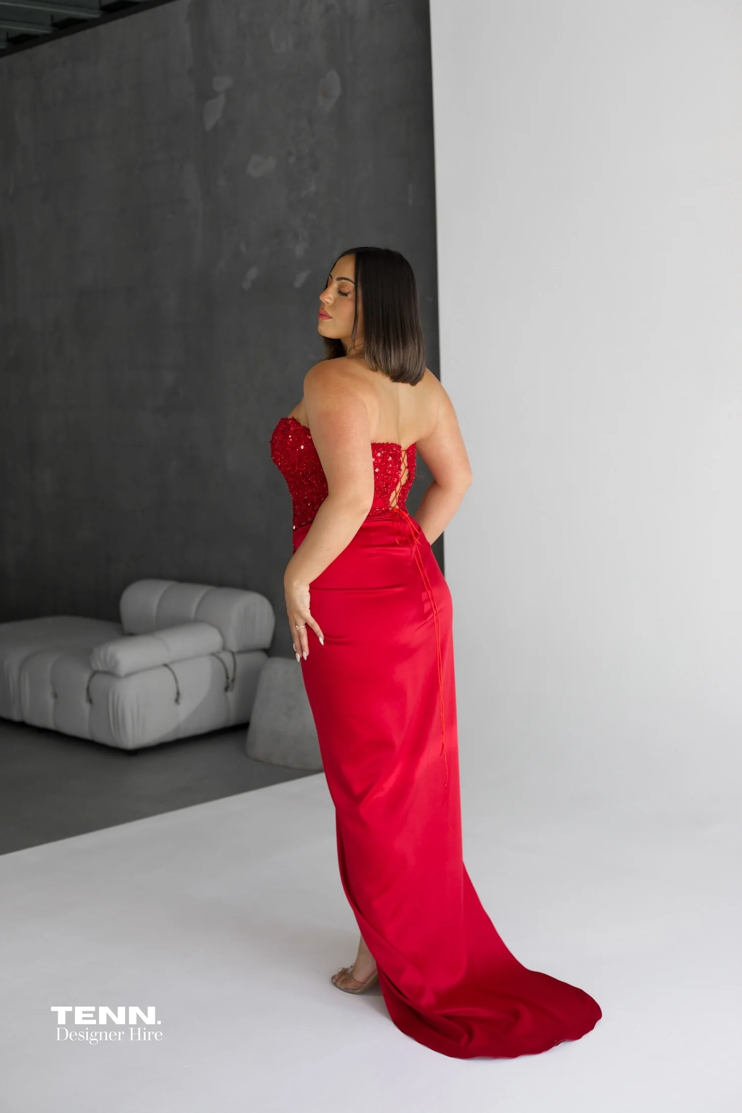 Diour Embellished Gown - Cherry - Image 8