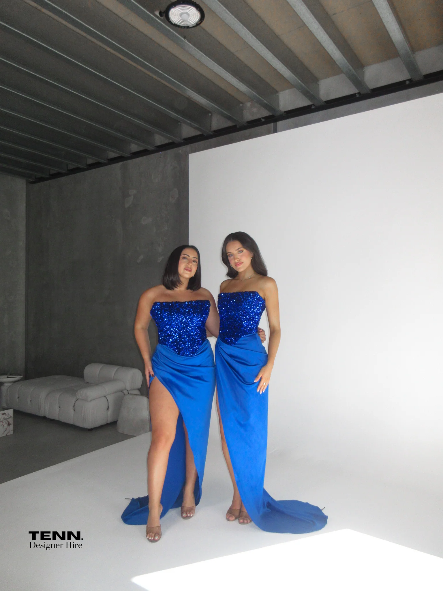 Diour Embellished Gown - Cobalt Blue