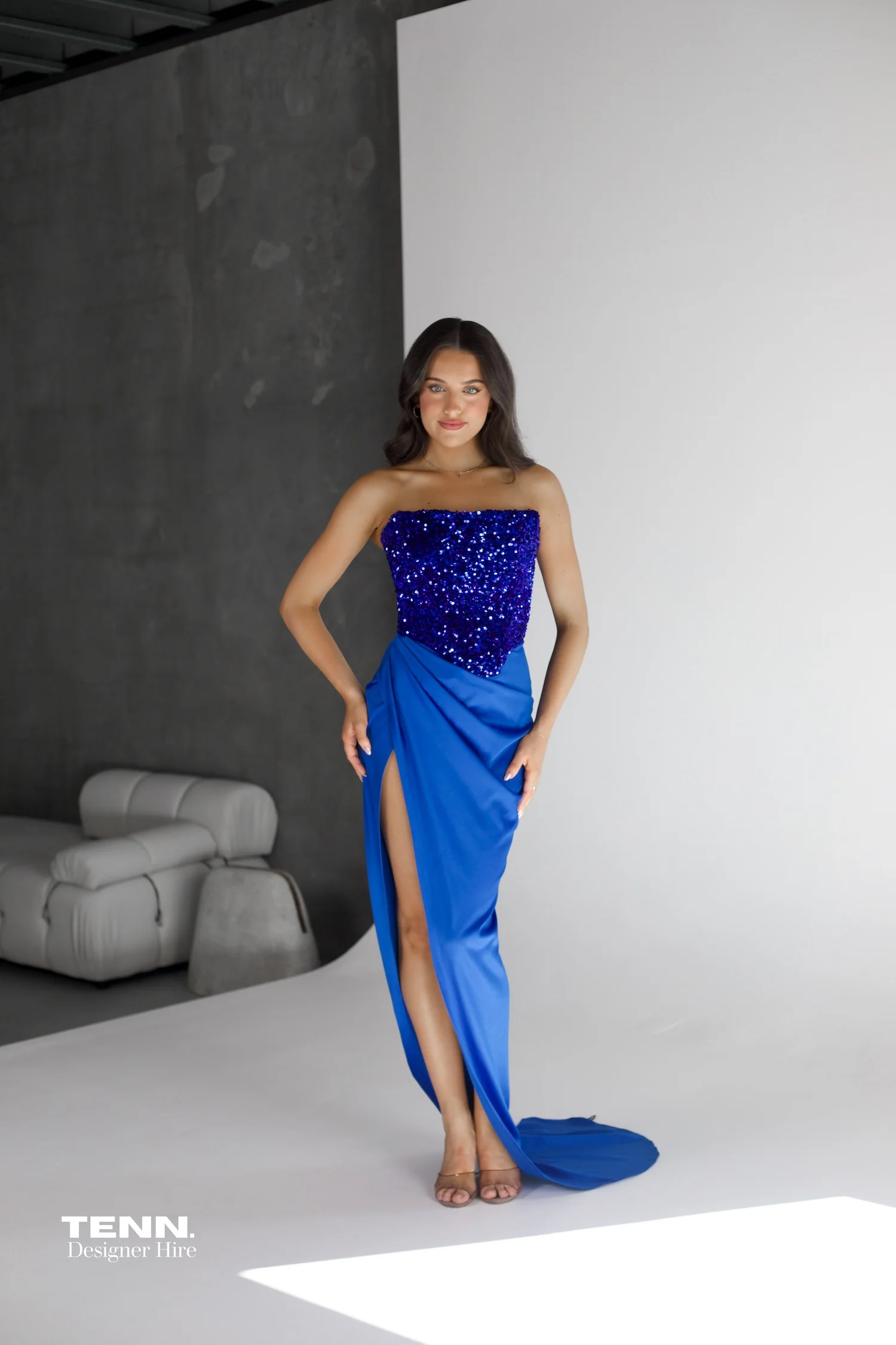 Diour Embellished Gown - Cobalt Blue - Image 3