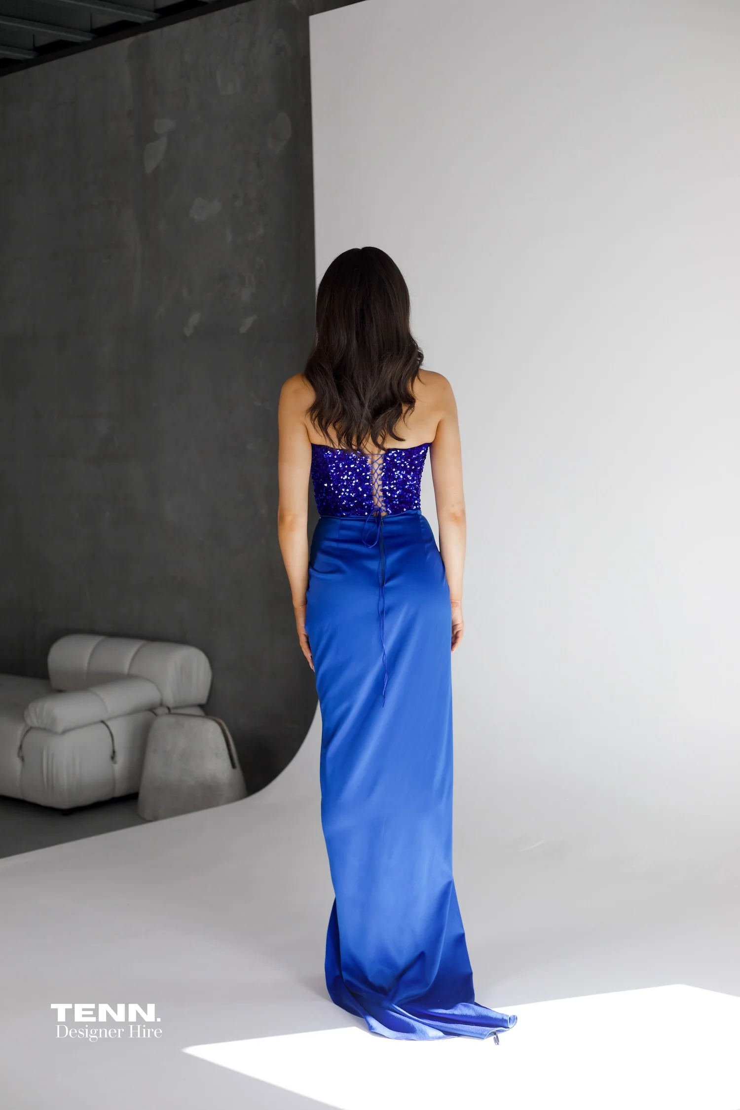 Diour Embellished Gown - Cobalt Blue - Image 5