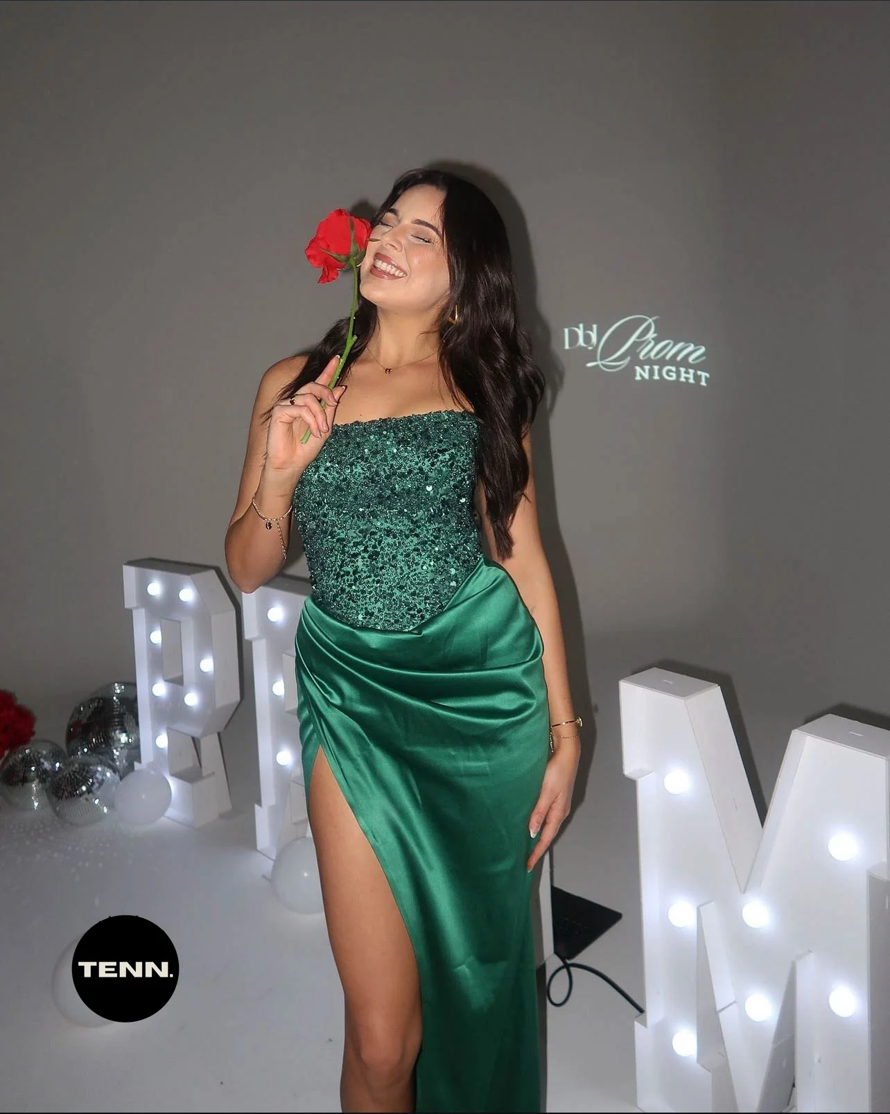 Diour Embellished Gown - Emerald - Image 6
