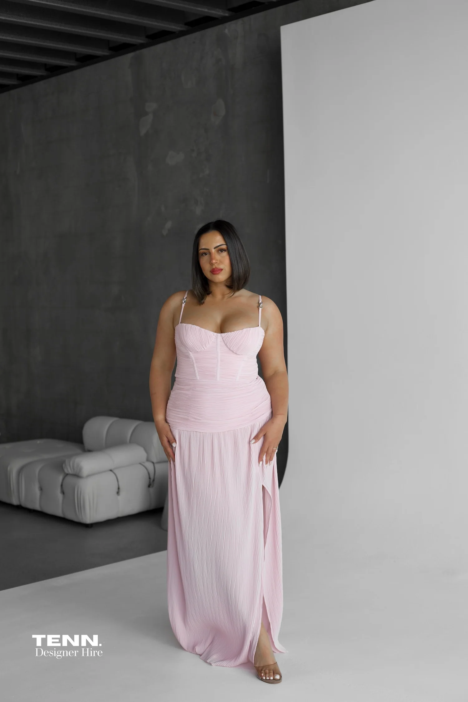 Double Time Pleat Dress - Hydrangea - Image 10