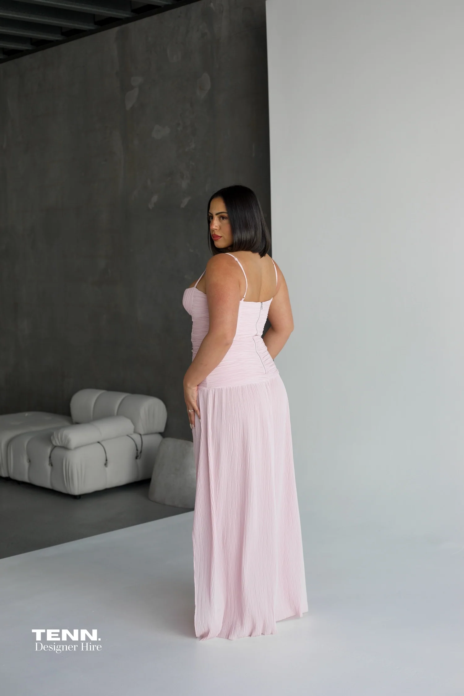 Double Time Pleat Dress - Hydrangea - Image 11