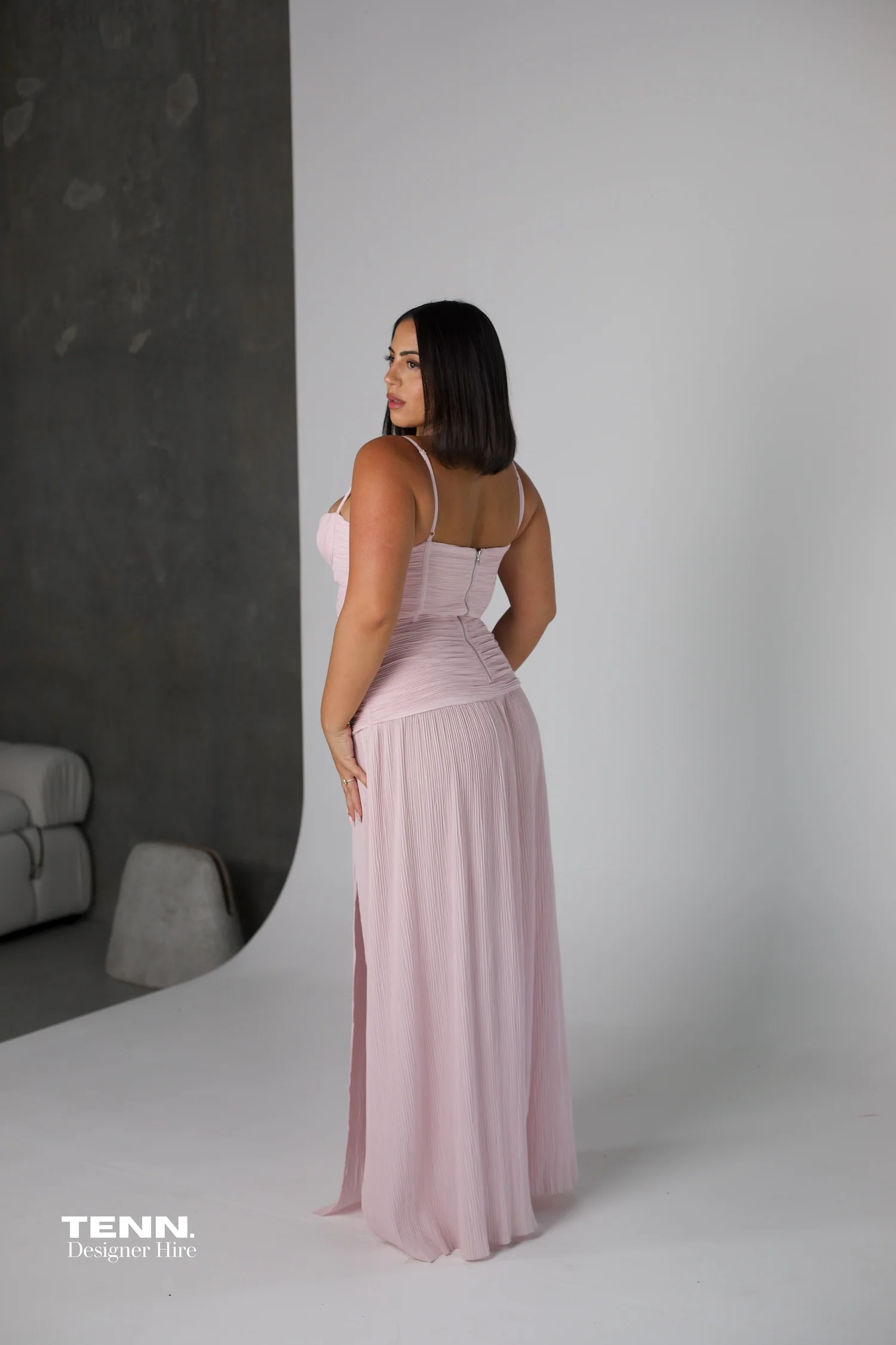 Double Time Pleat Dress - Hydrangea - Image 12