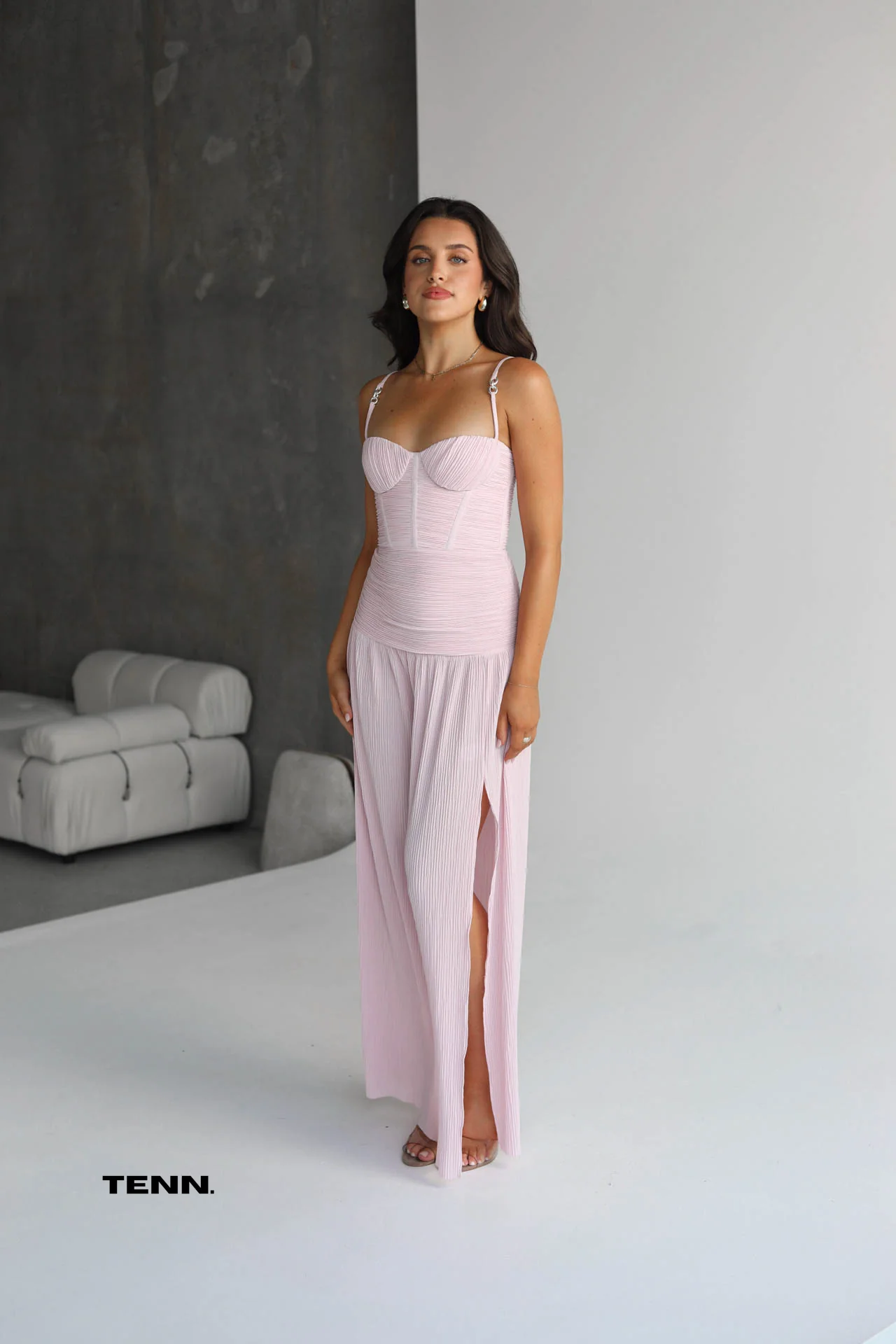 Double Time Pleat Dress - Hydrangea - Image 3
