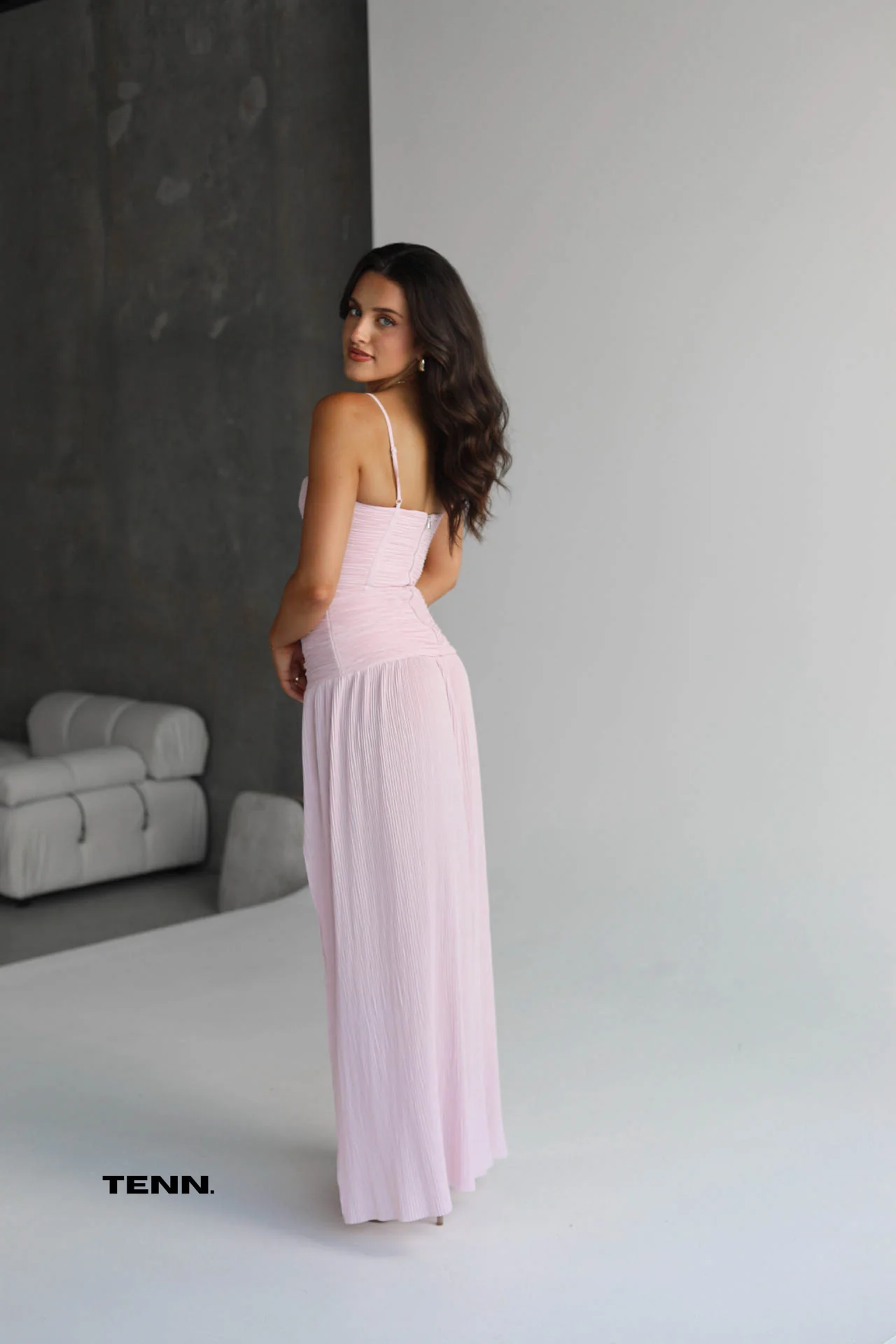 Double Time Pleat Dress - Hydrangea - Image 5