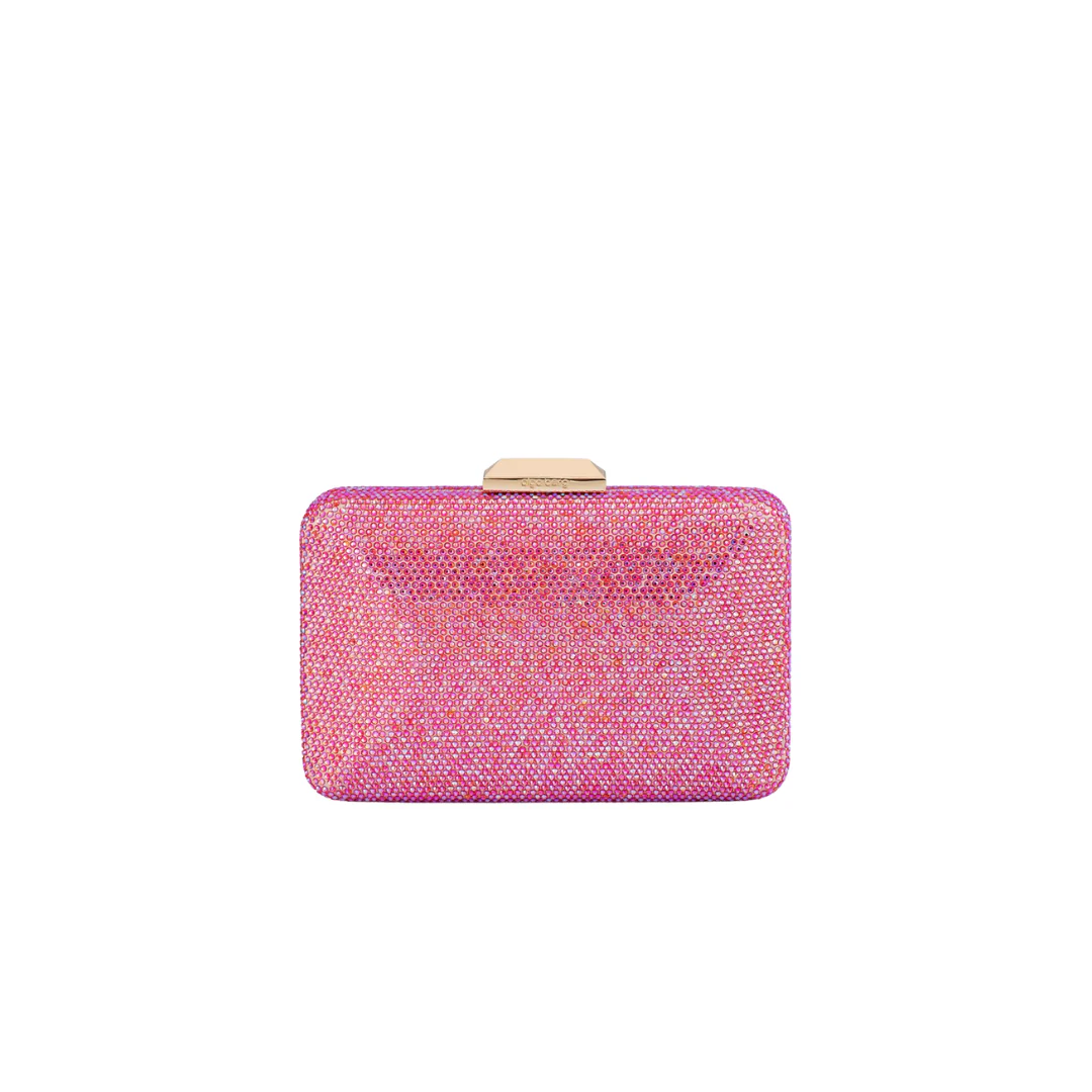 Edith Crystal Clutch - Pink