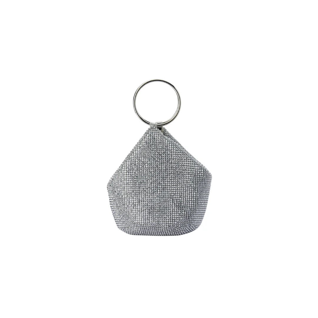 Ellie Crystal Mesh Bag - Silver