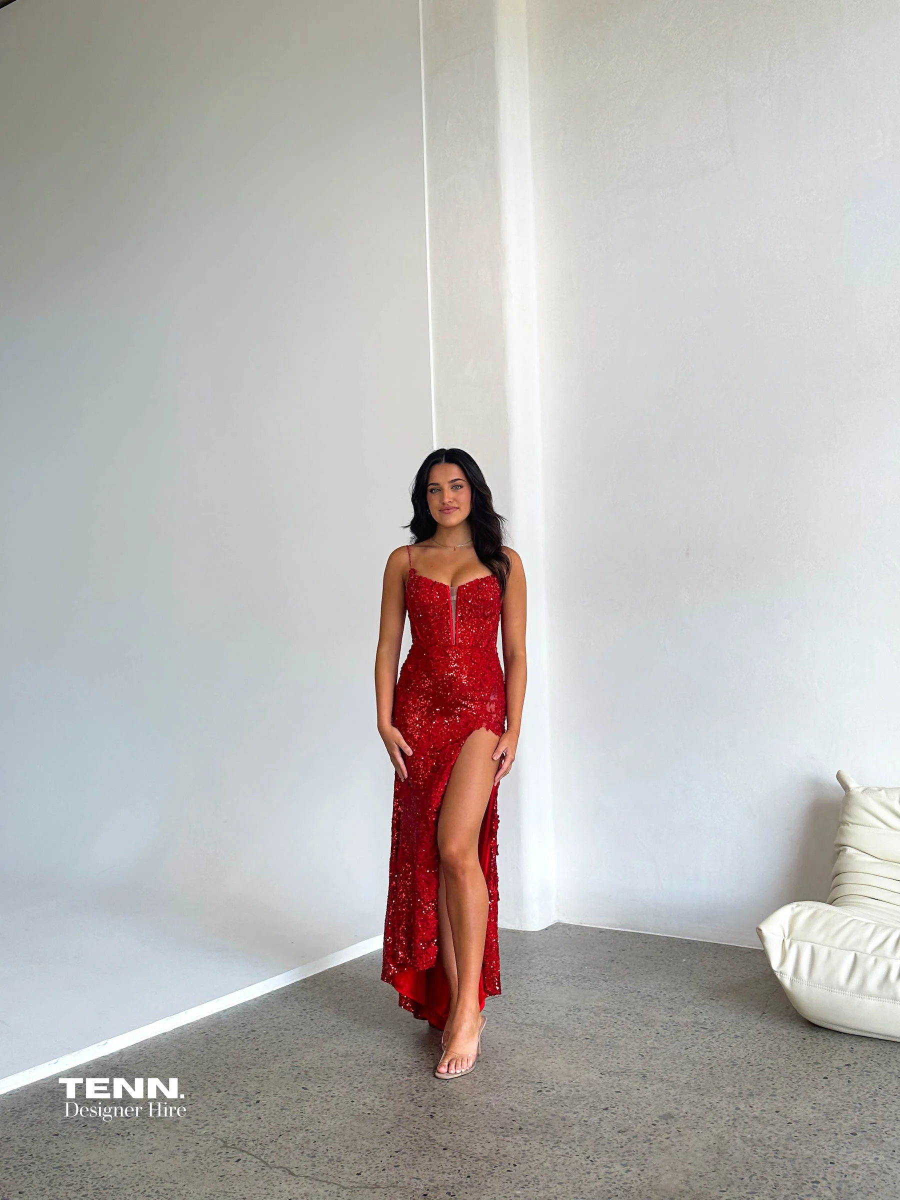 Embellished Corset gown - 54838 - Red