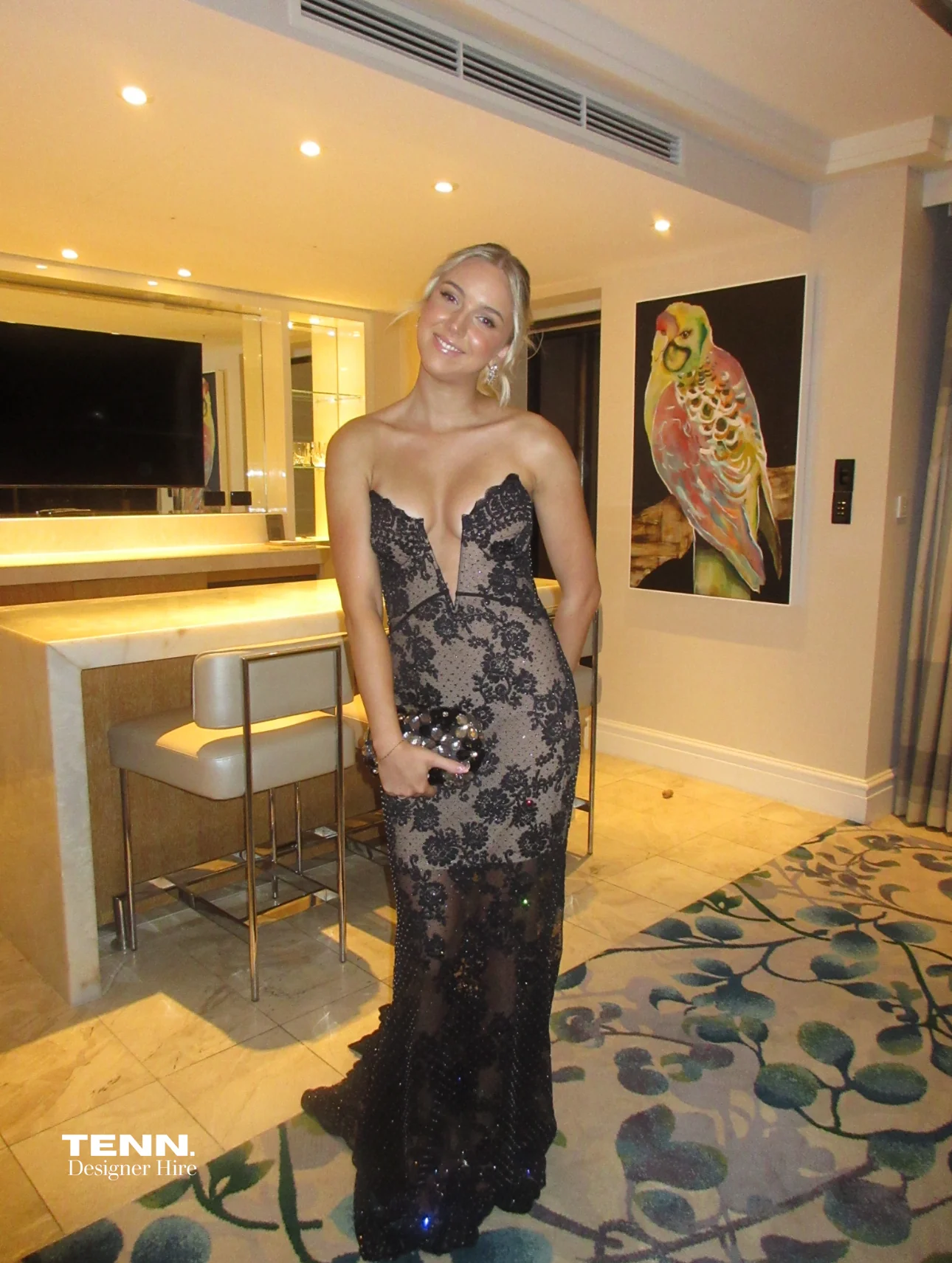 Embellished Sheer Lace Dress - Image 3