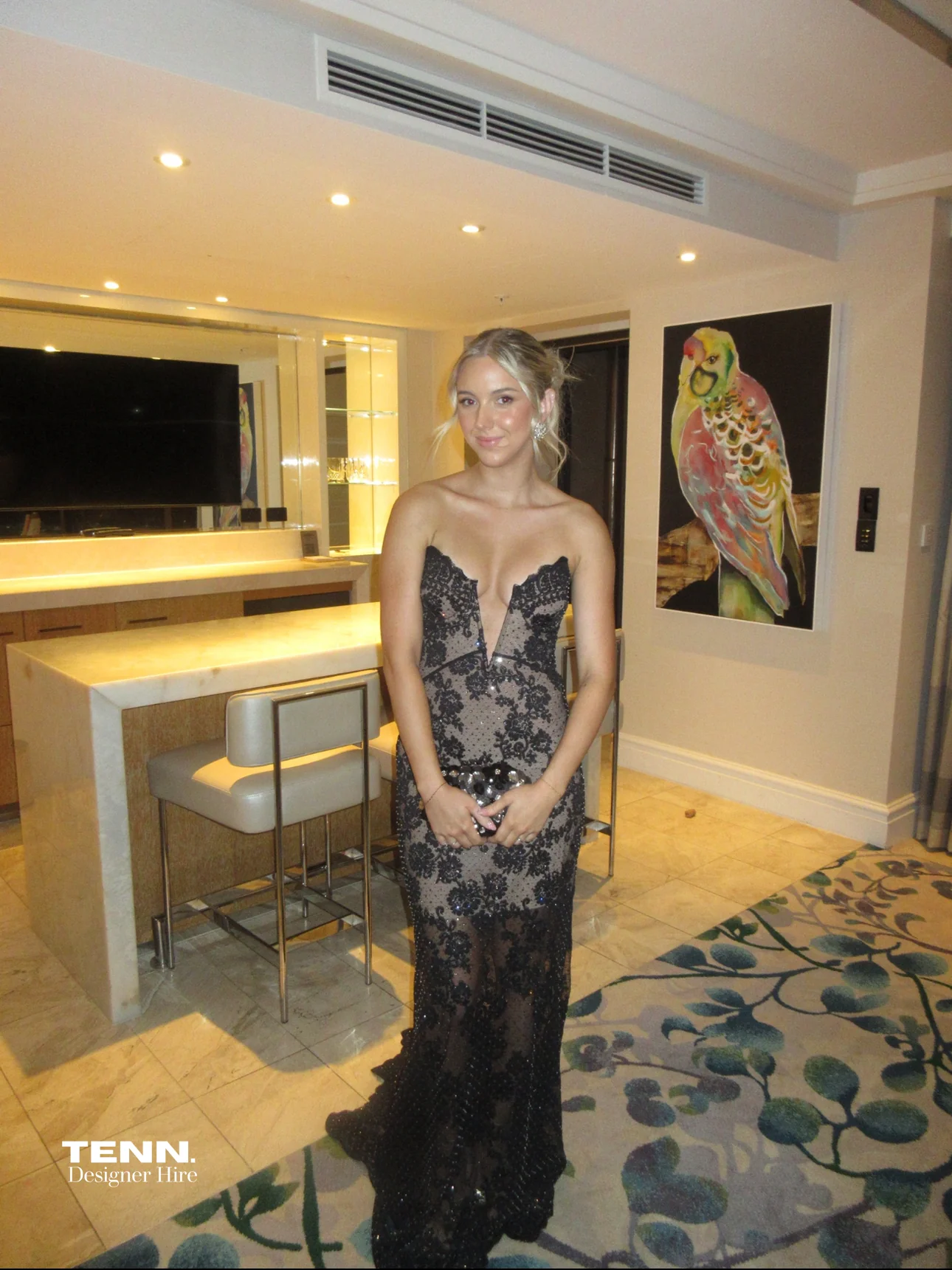Embellished Sheer Lace Dress - Image 6