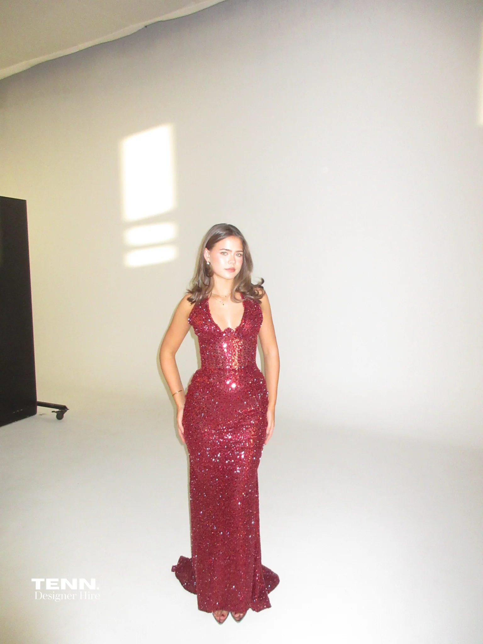 Golden Couture Gown - Wine - Image 8