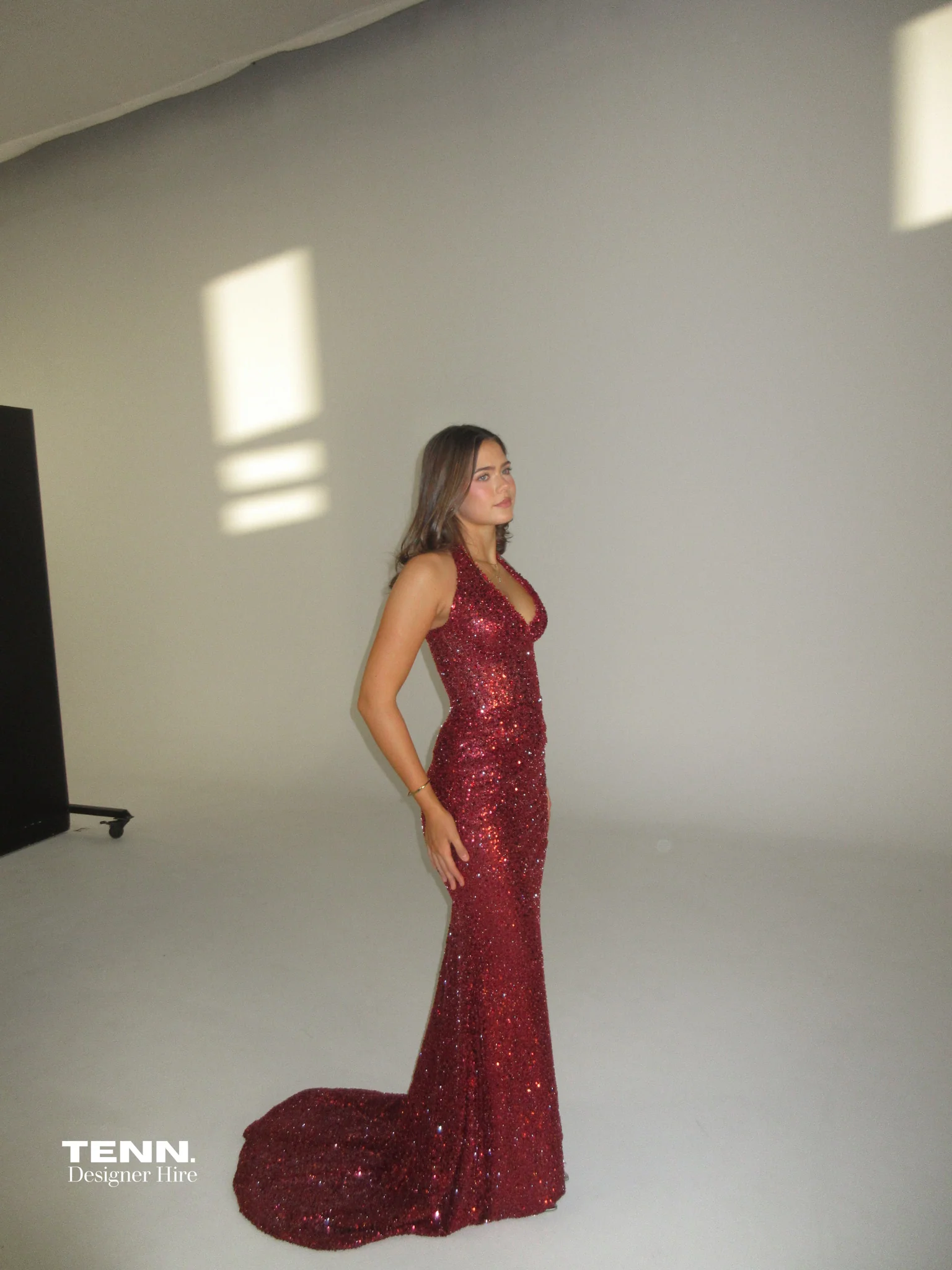 Golden Couture Gown - Wine - Image 9