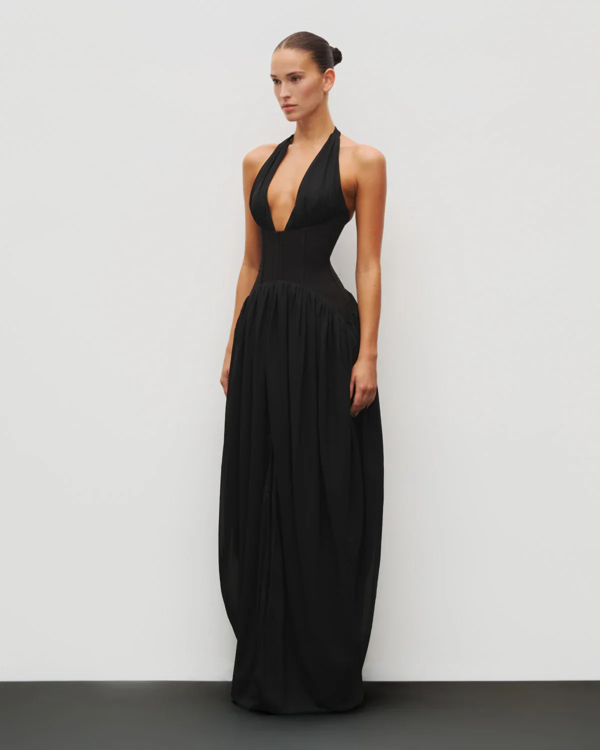 Halter Corset Gown - Black - Image 4