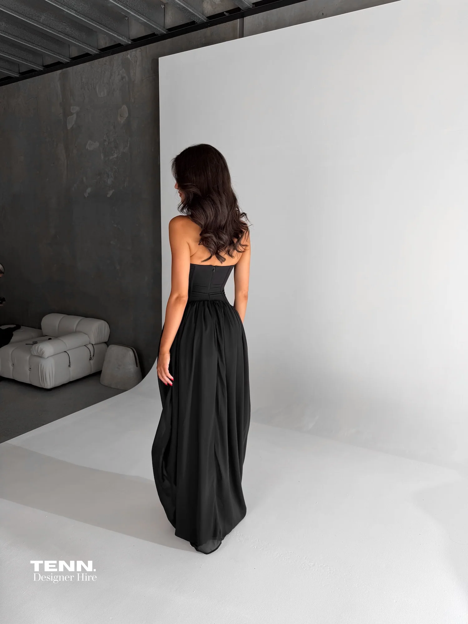 Halter Corset Gown - Black - Image 8