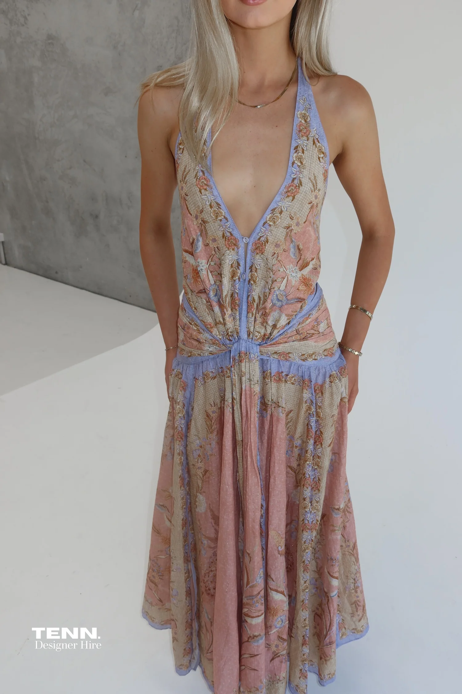 Indra Plunge Halter Maxi Dress - Image 6