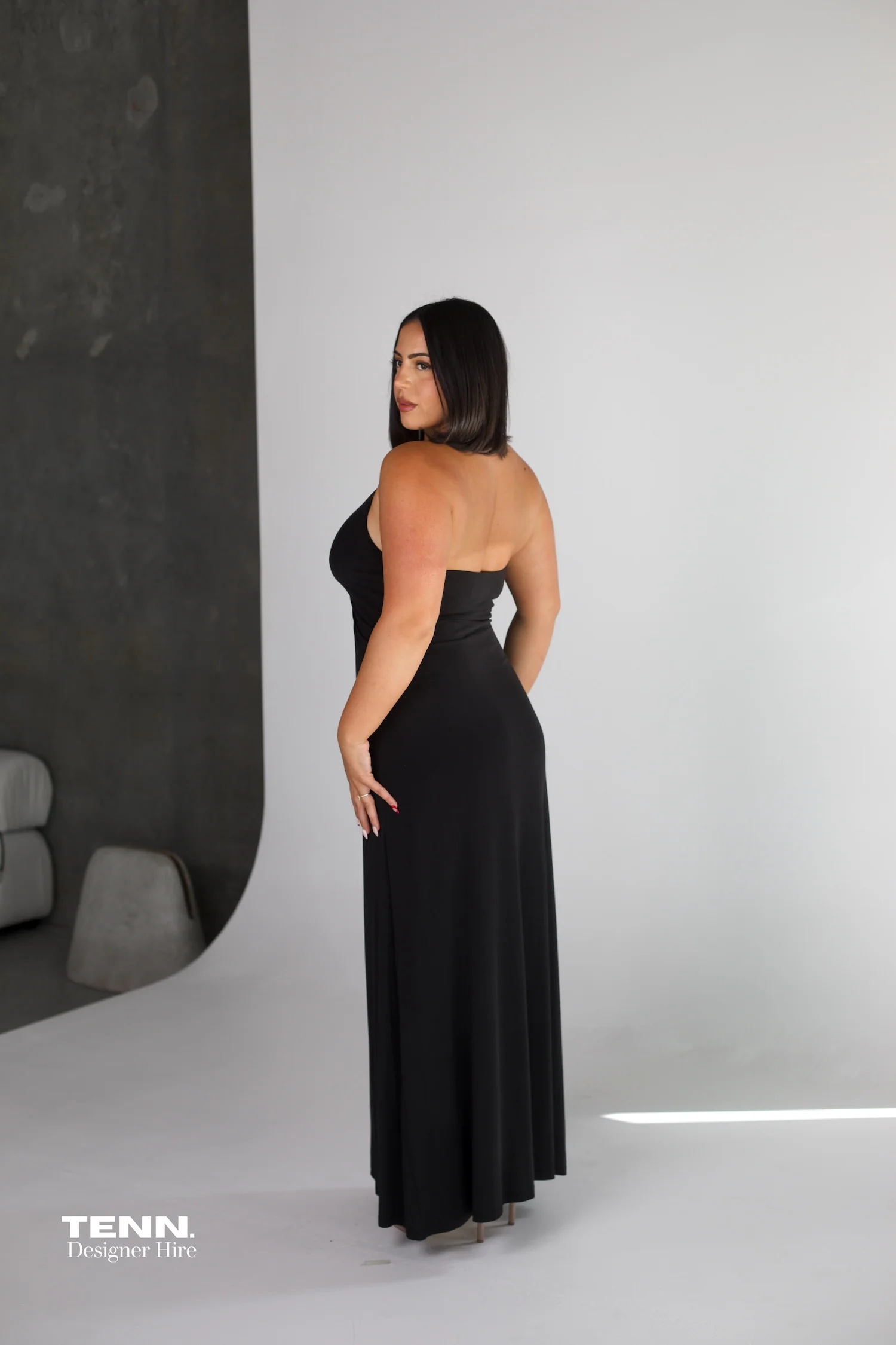 Jennifer Cupro Maxi Dress - Black - Image 11