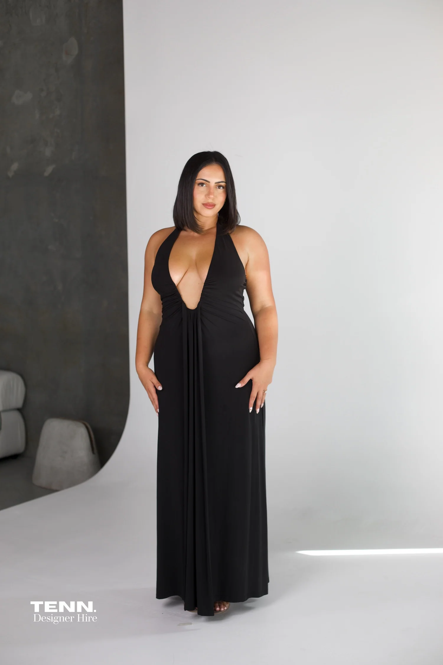 Jennifer Cupro Maxi Dress - Black - Image 2