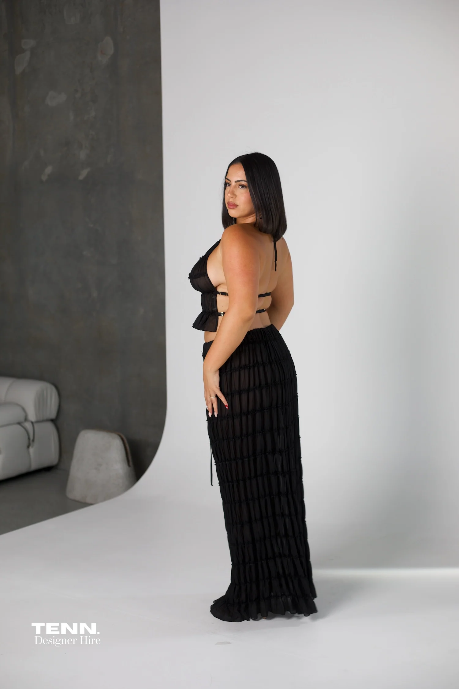 Juliette Halter top & Maxi Skirt - Black - Image 3