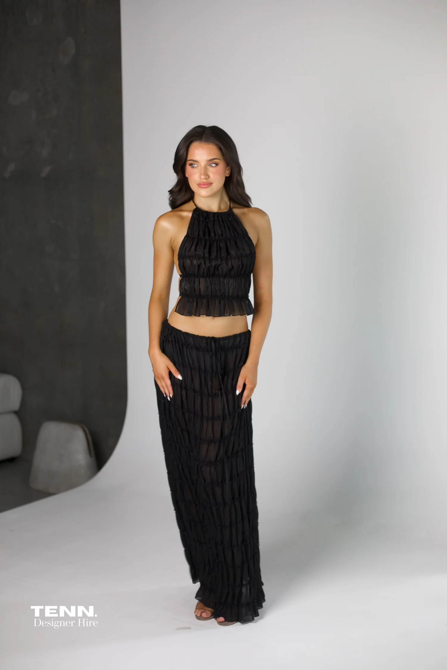 Juliette Halter top & Maxi Skirt - Black - Image 5
