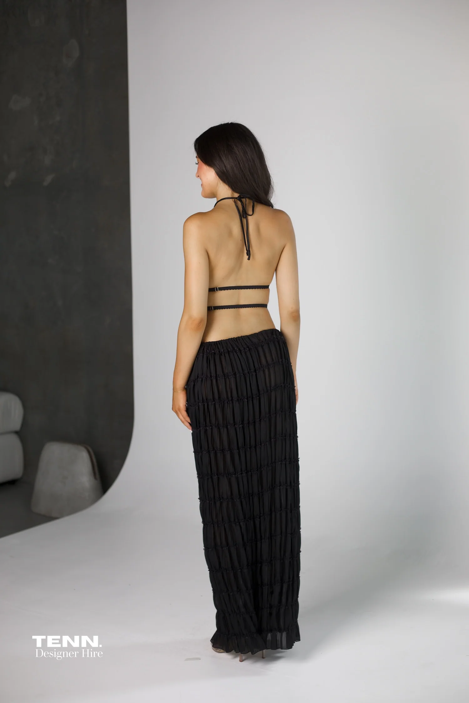 Juliette Halter top & Maxi Skirt - Black - Image 6