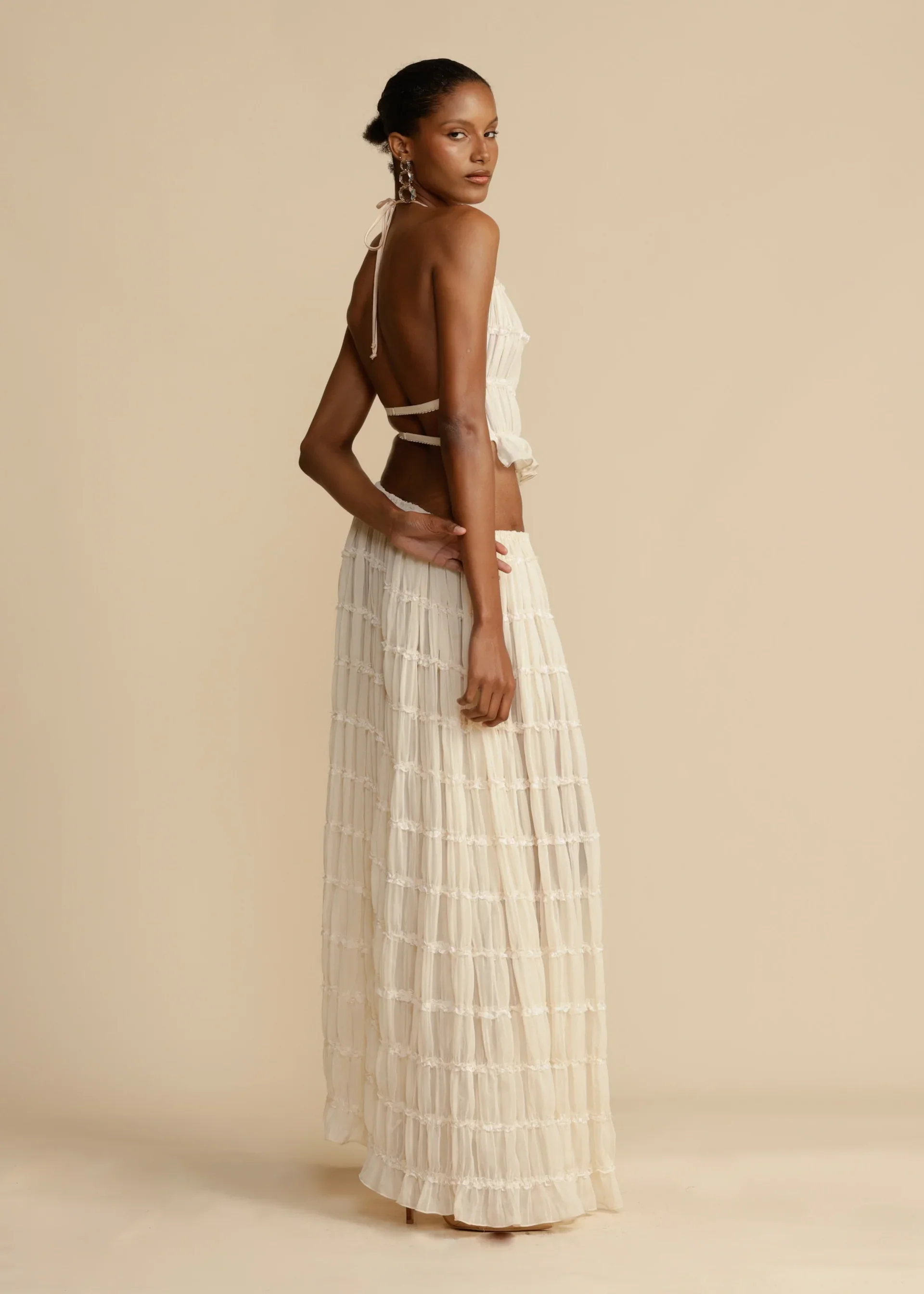 Juliette Halter top & Maxi Skirt - Ivory - Image 3