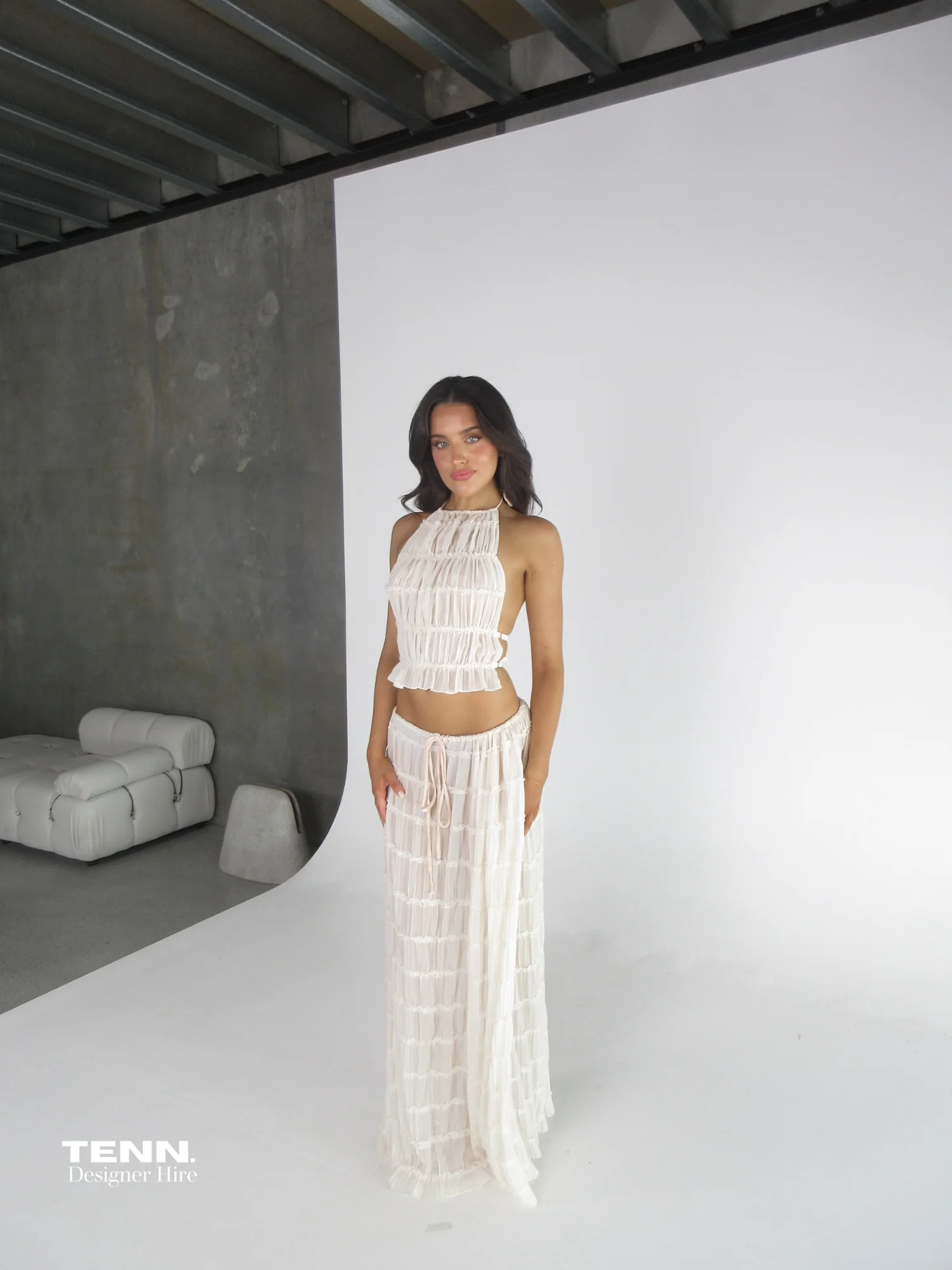 Juliette Halter top & Maxi Skirt - Ivory - Image 4