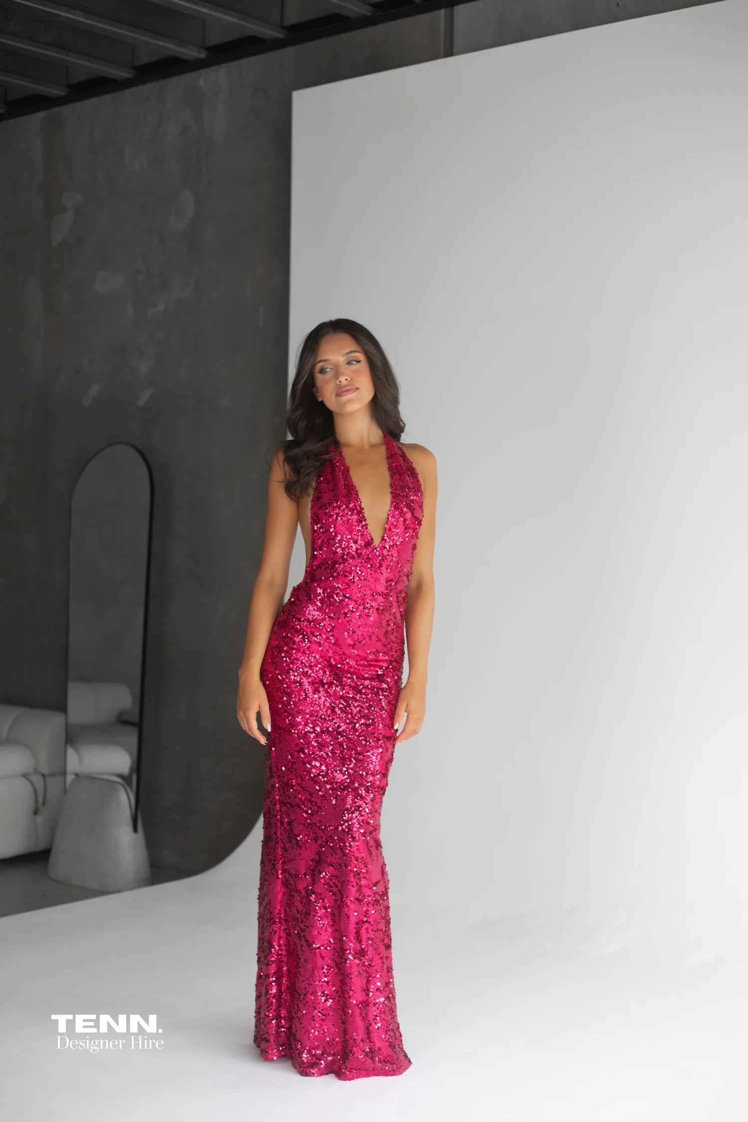 Liana Dress - Magenta Sequin - Image 3