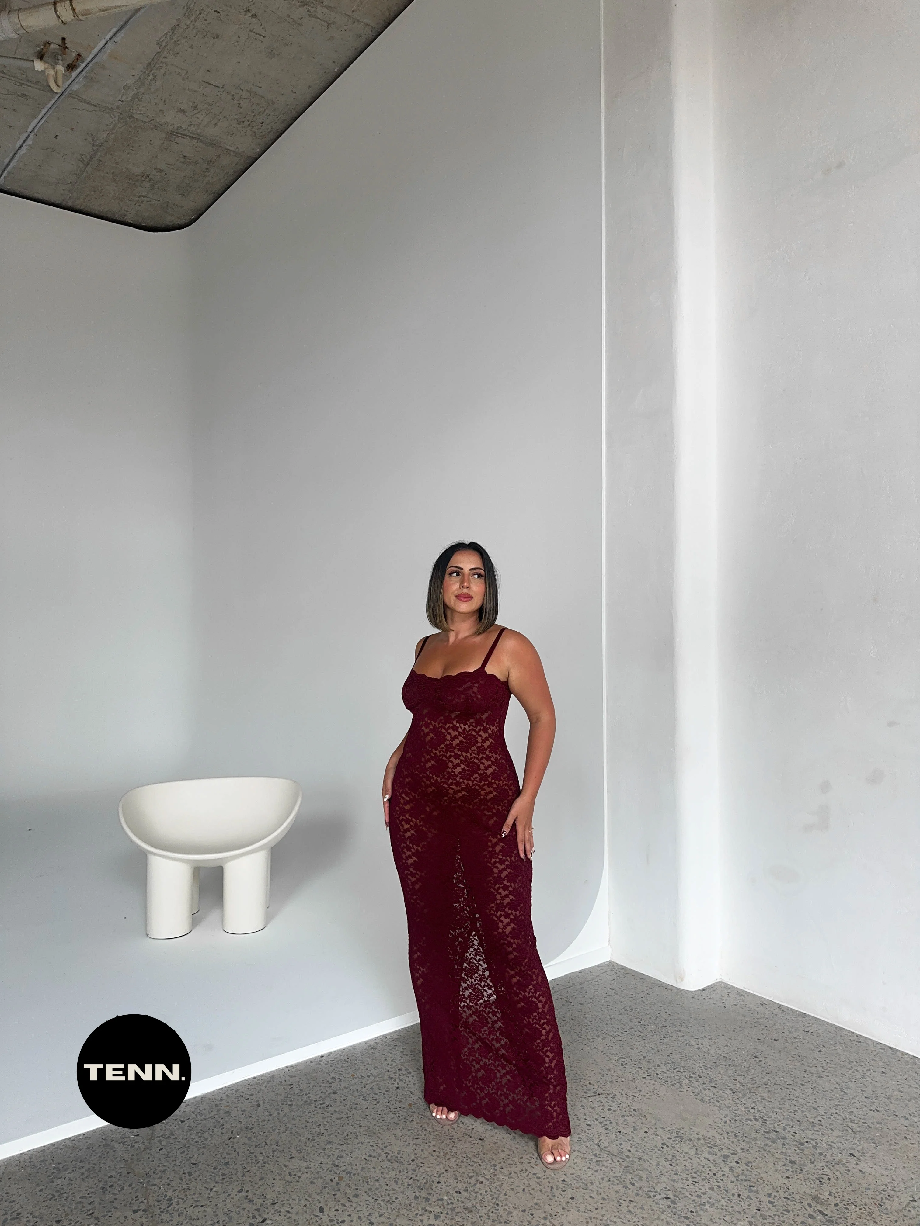 Margot Dress - Wine - Image 3